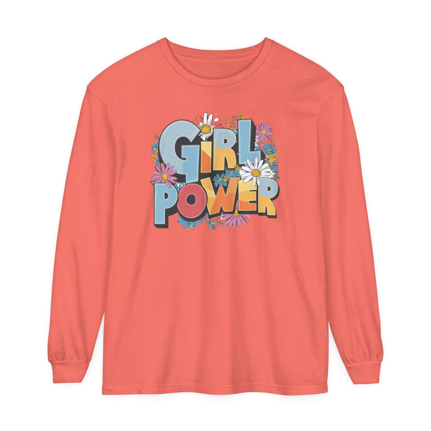 Girl Power Women Garment-dyed Long Sleeve T-Shirt