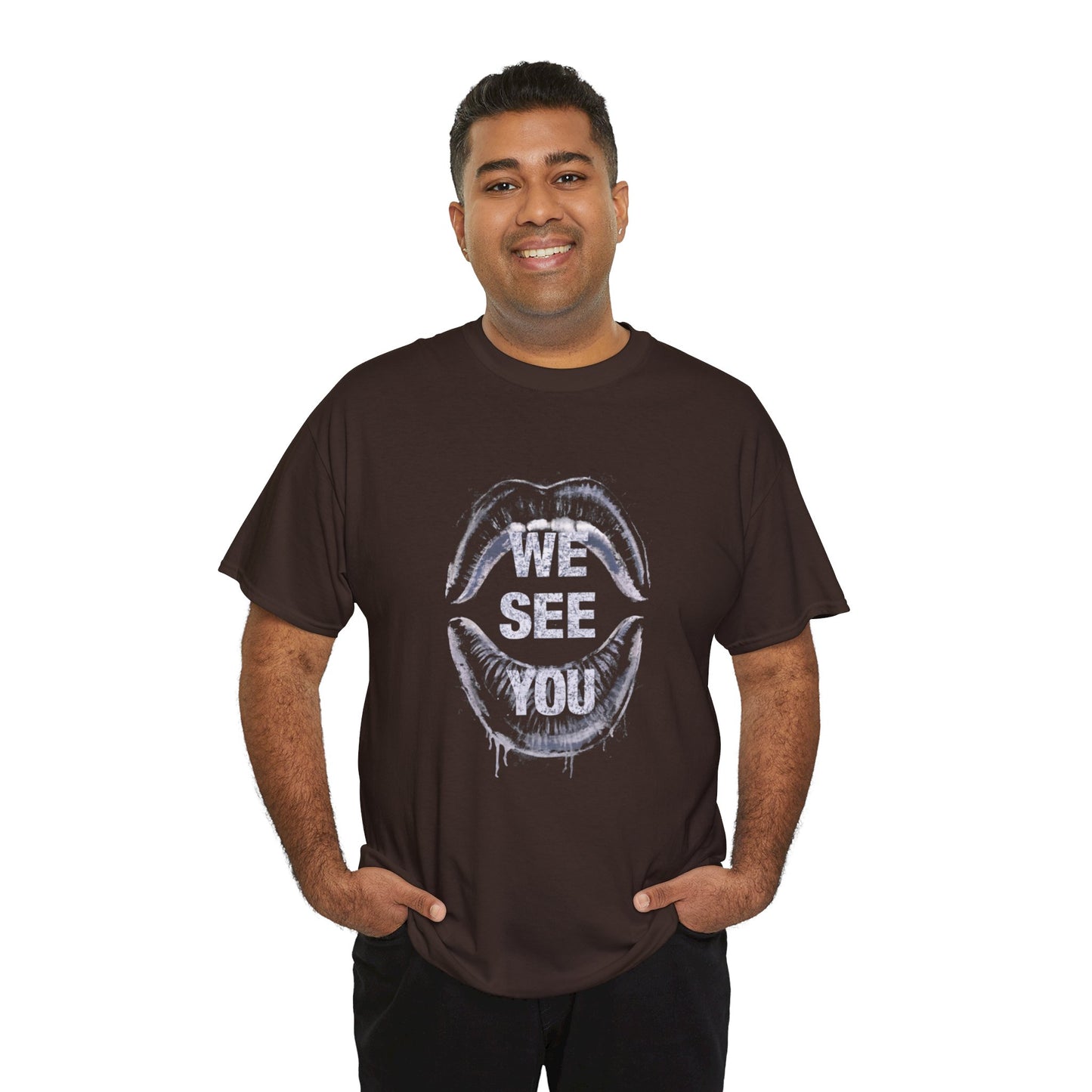 WE See You Printed T Shirt with Hearts