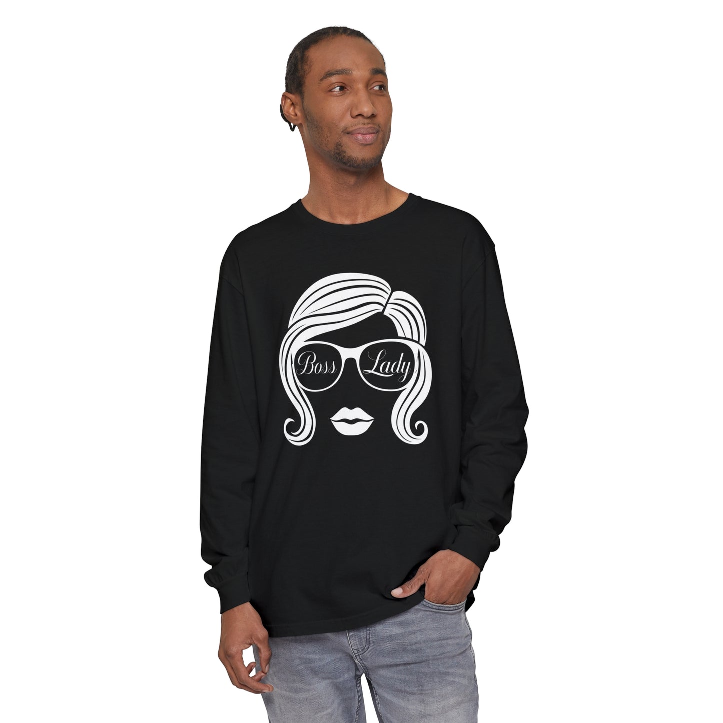 Boss Lady Women Garment-dyed Long Sleeve T-Shirt