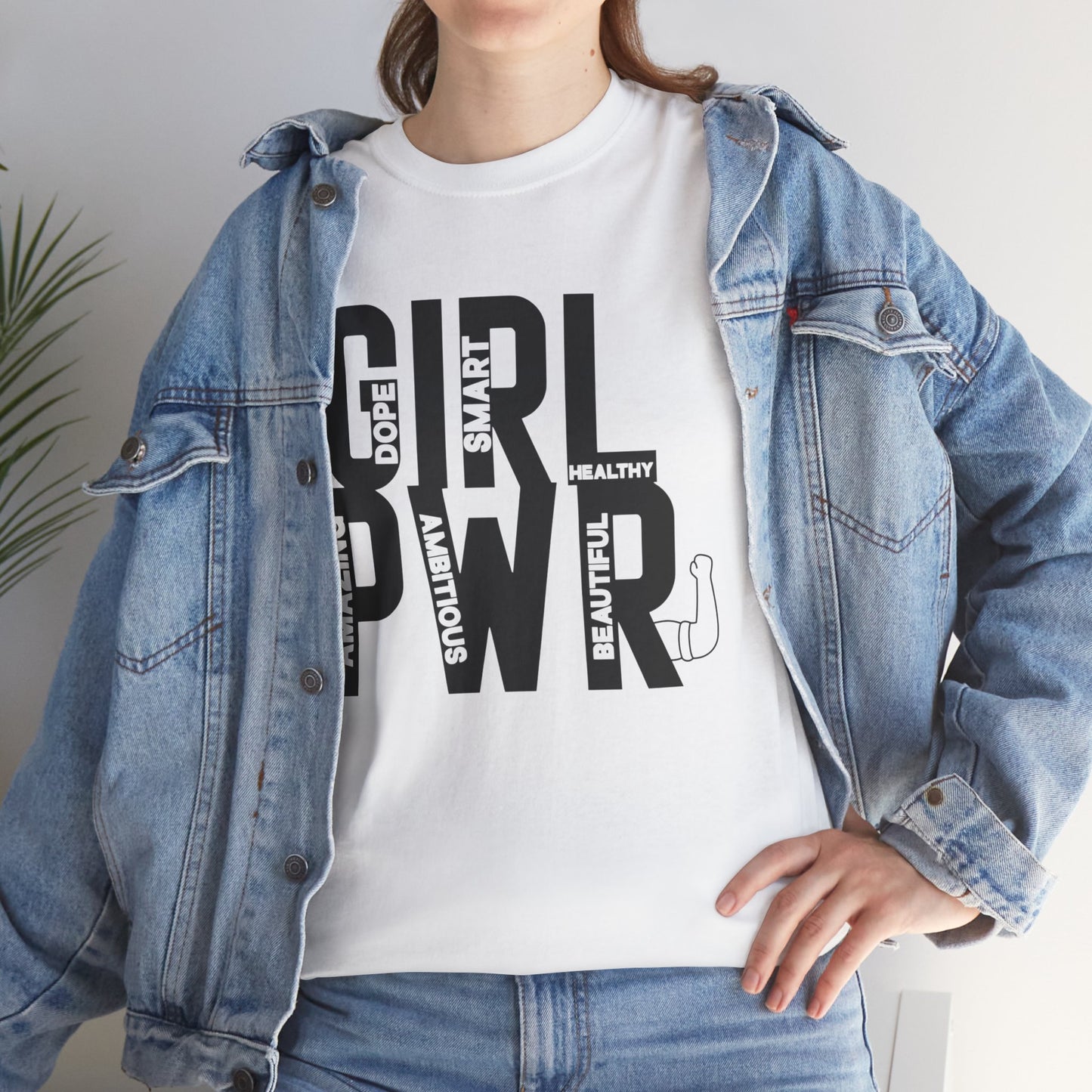 GIRL PWR Printed T Shirt with Hearts