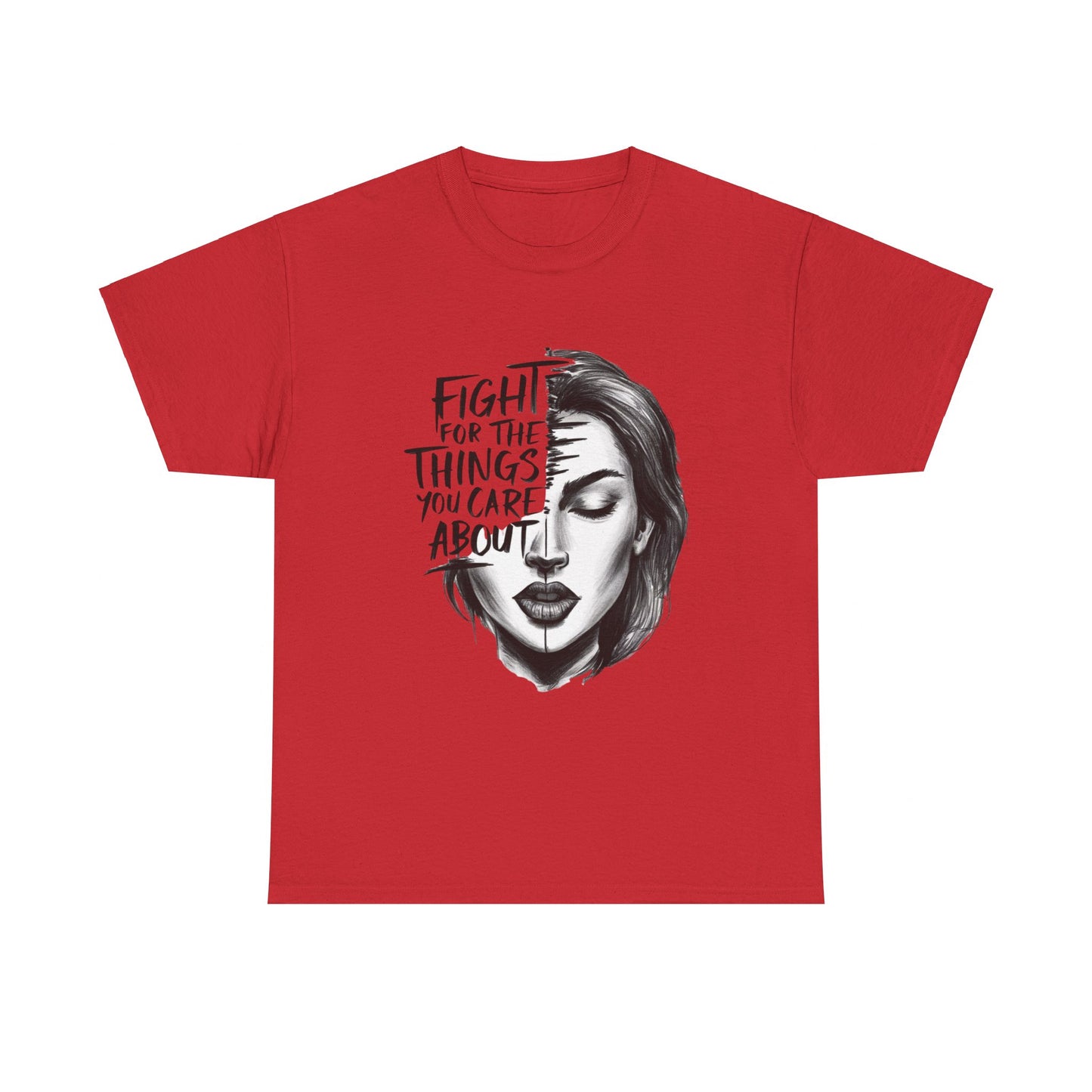 Fight Printed T Shirt with Hearts