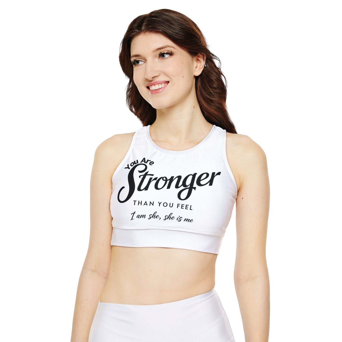You Are Fully Lined, Padded Sports Bra (AOP)