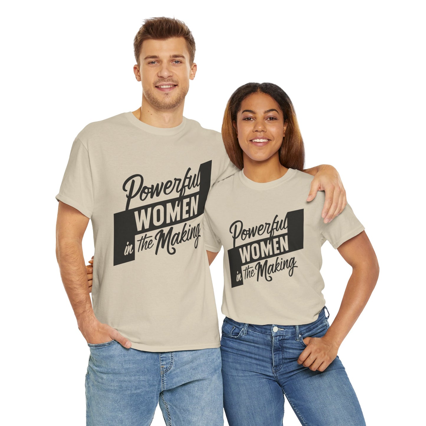 Powerful Women Printed T Shirt with Hearts