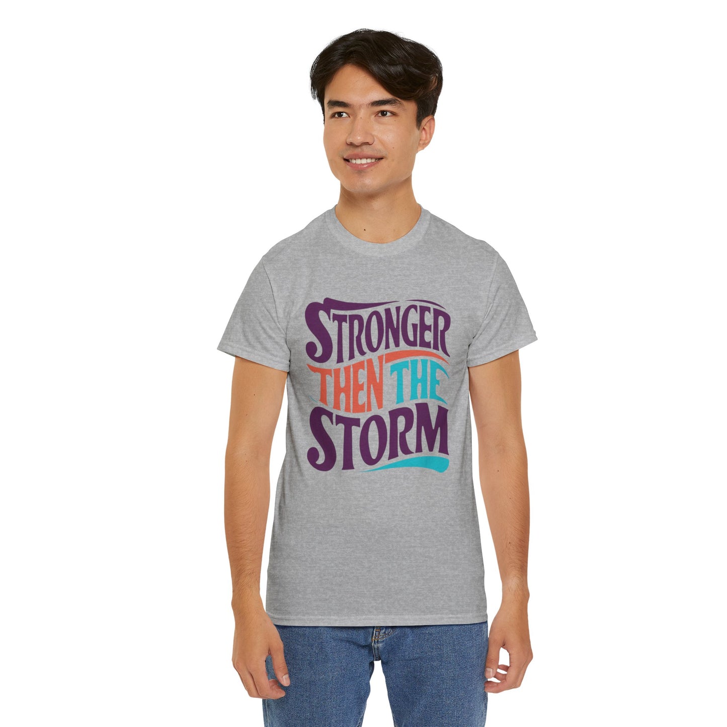 Stronger Then  Printed T Shirt with Hearts