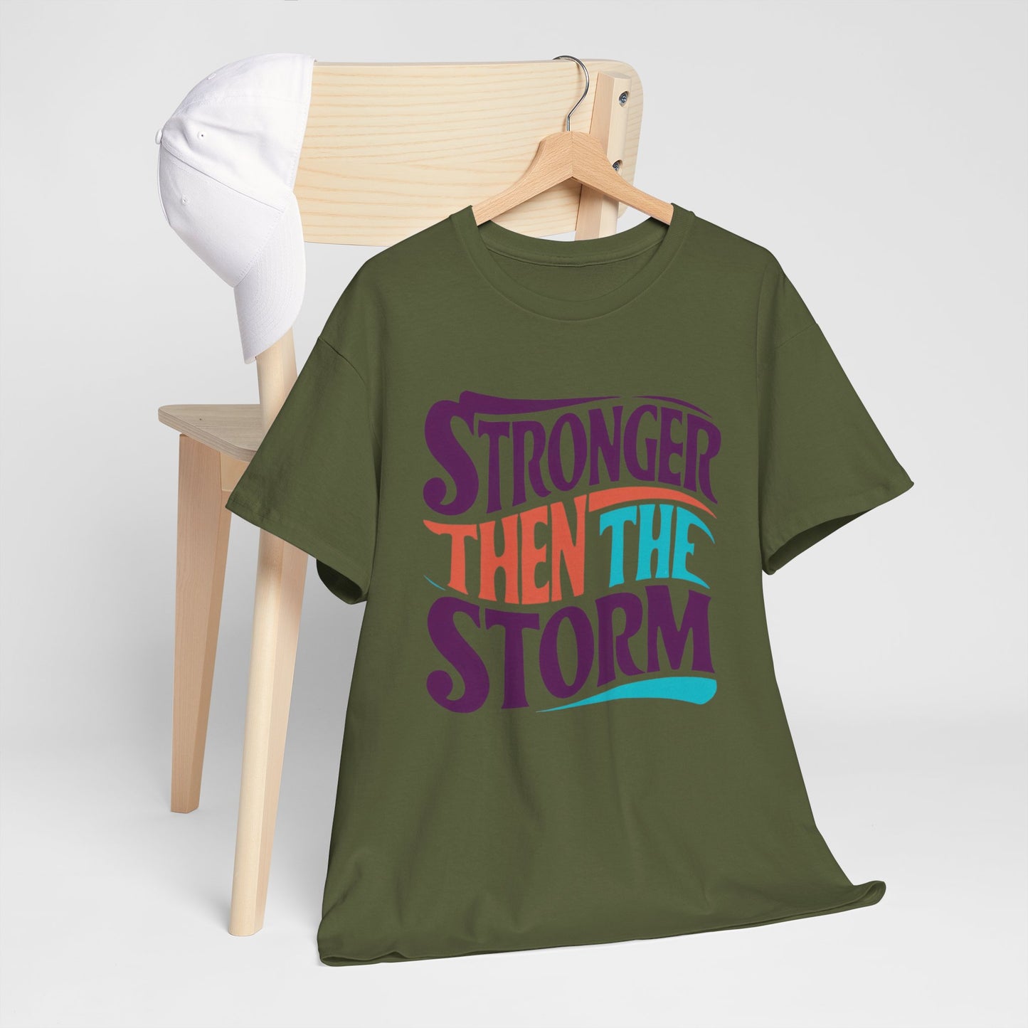 Stronger Then  Printed T Shirt with Hearts