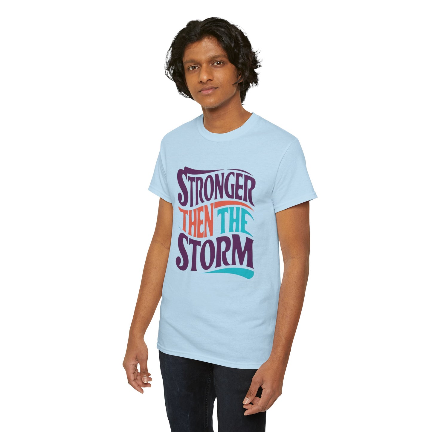 Stronger Then  Printed T Shirt with Hearts
