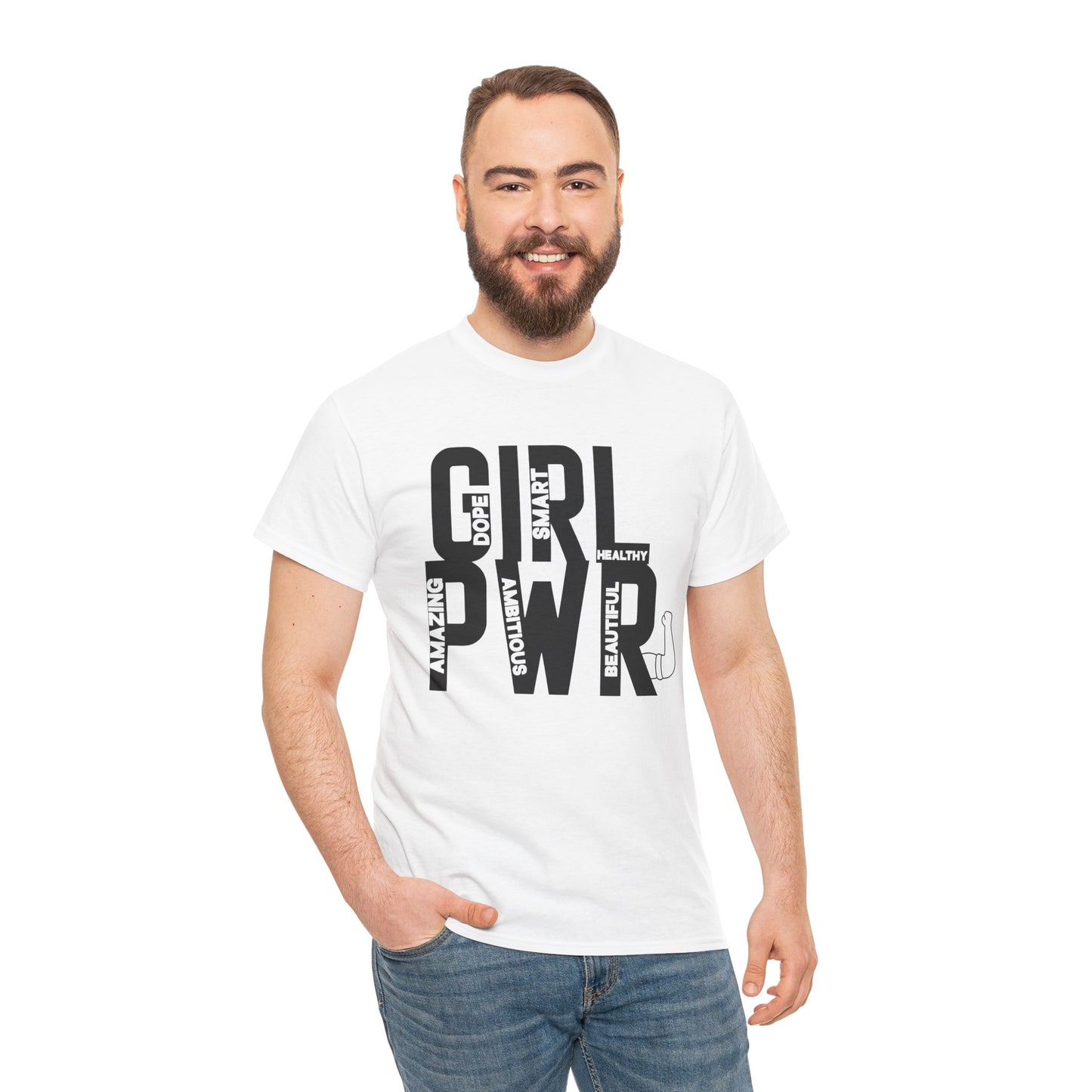 GIRL PWR Printed T Shirt with Hearts