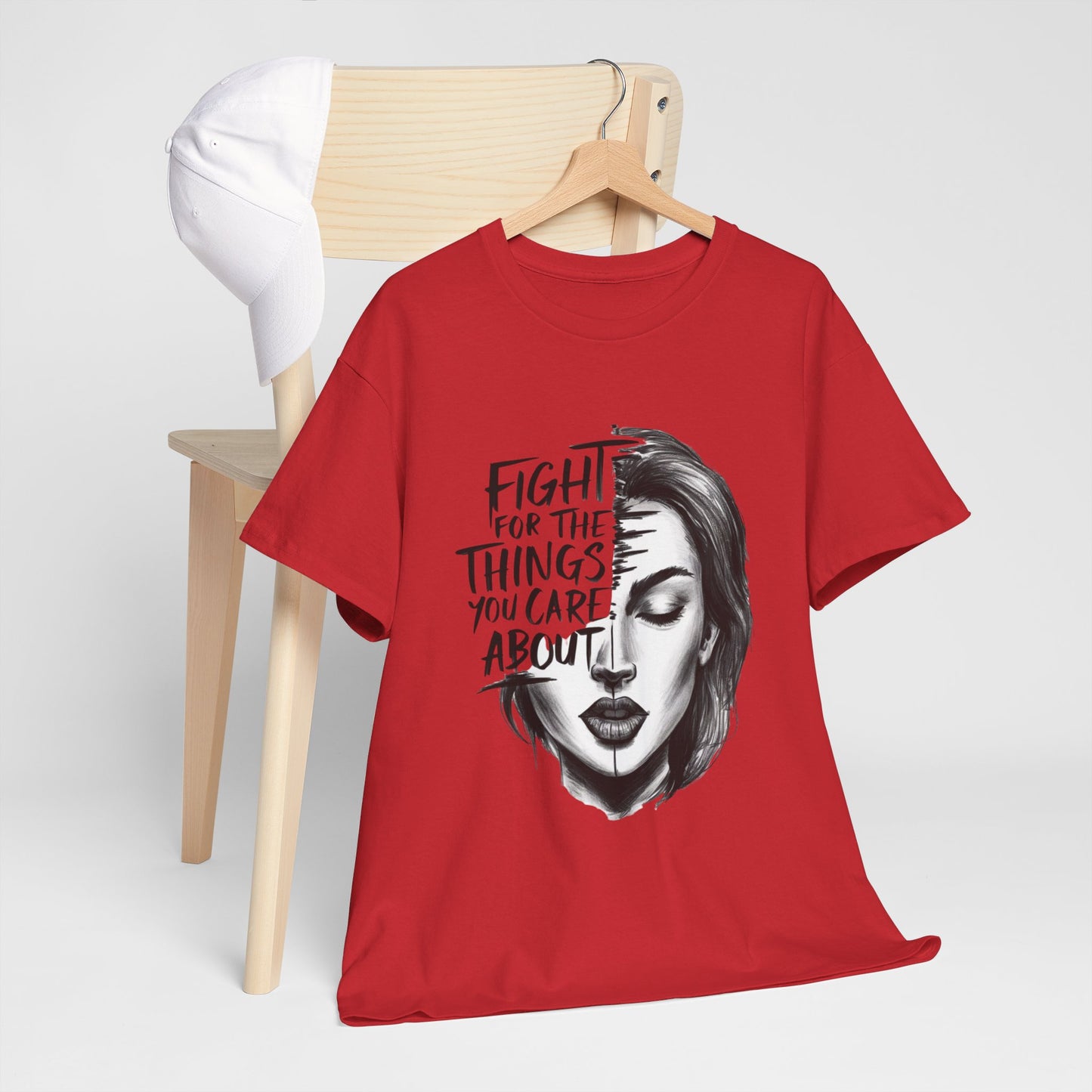 Fight Printed T Shirt with Hearts