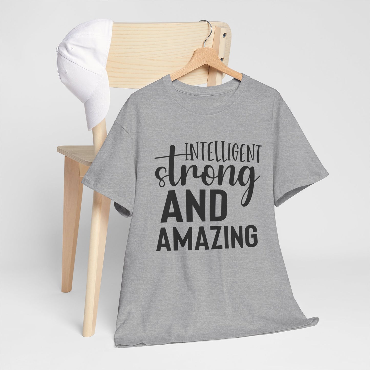 Intelligent Strong Printed T Shirt with Hearts