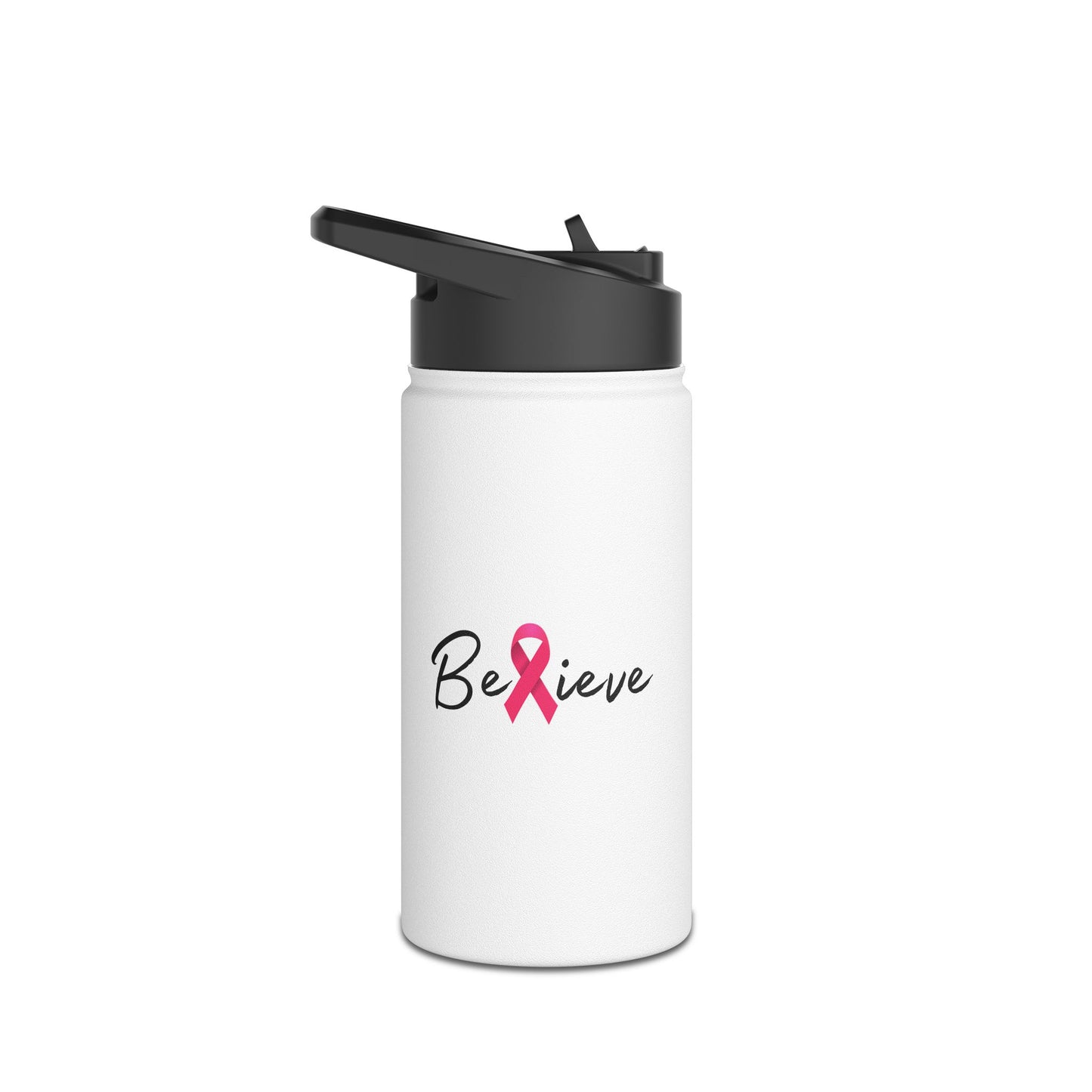 Believe Stainless Steel Water Bottle, Standard Lid