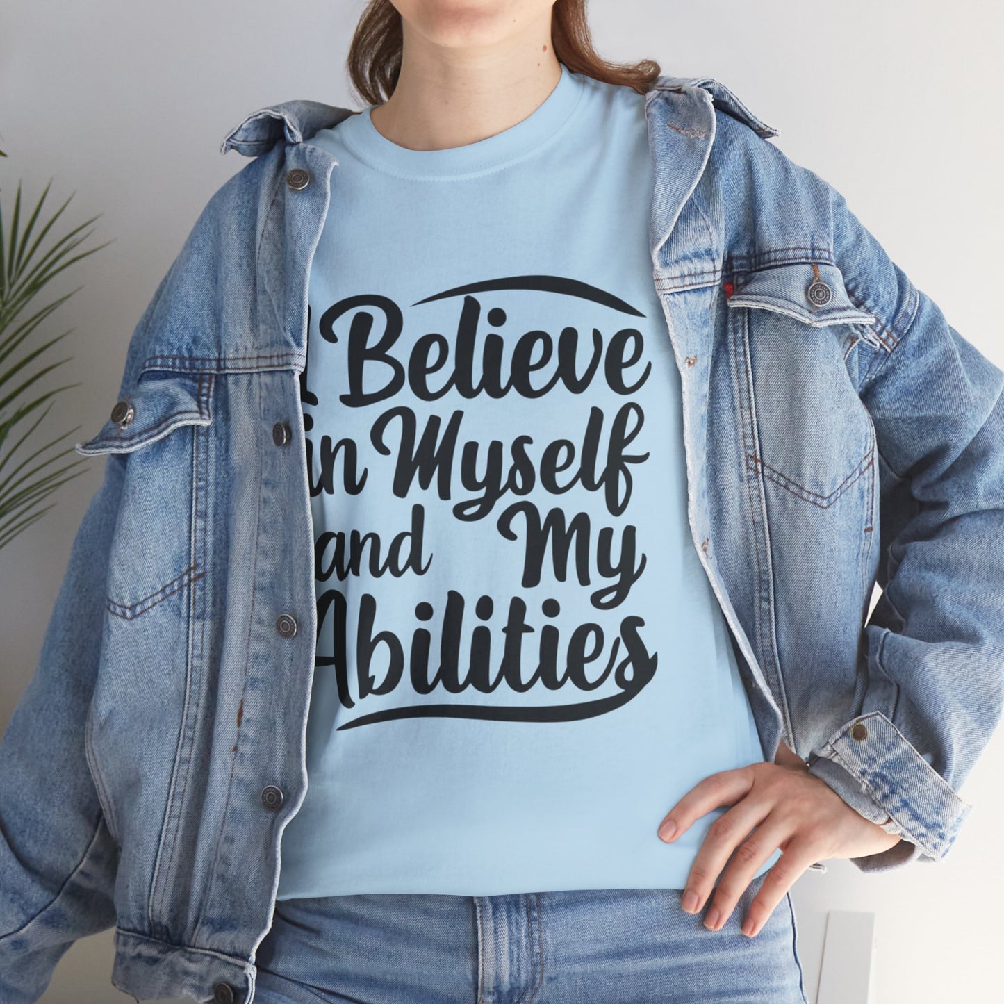 I Believe Printed T Shirt with Hearts