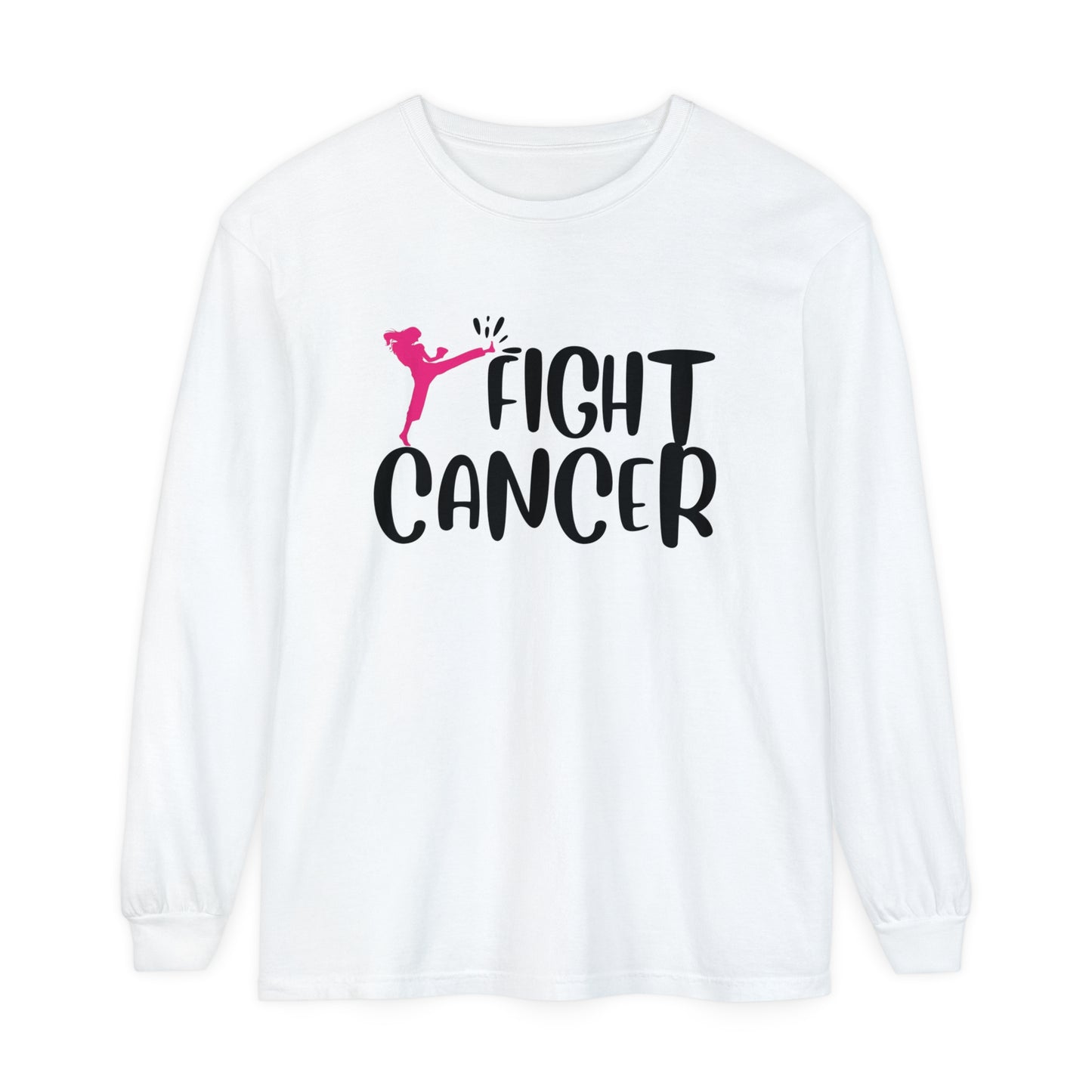 Fight Cancer Unisex Garment-dyed Long Sleeve T-Shirt