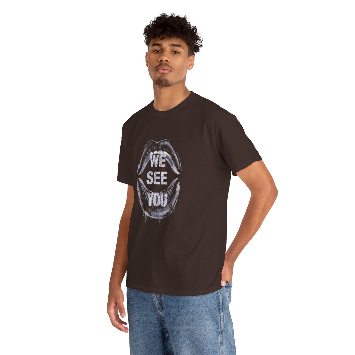 WE See You Printed T Shirt with Hearts