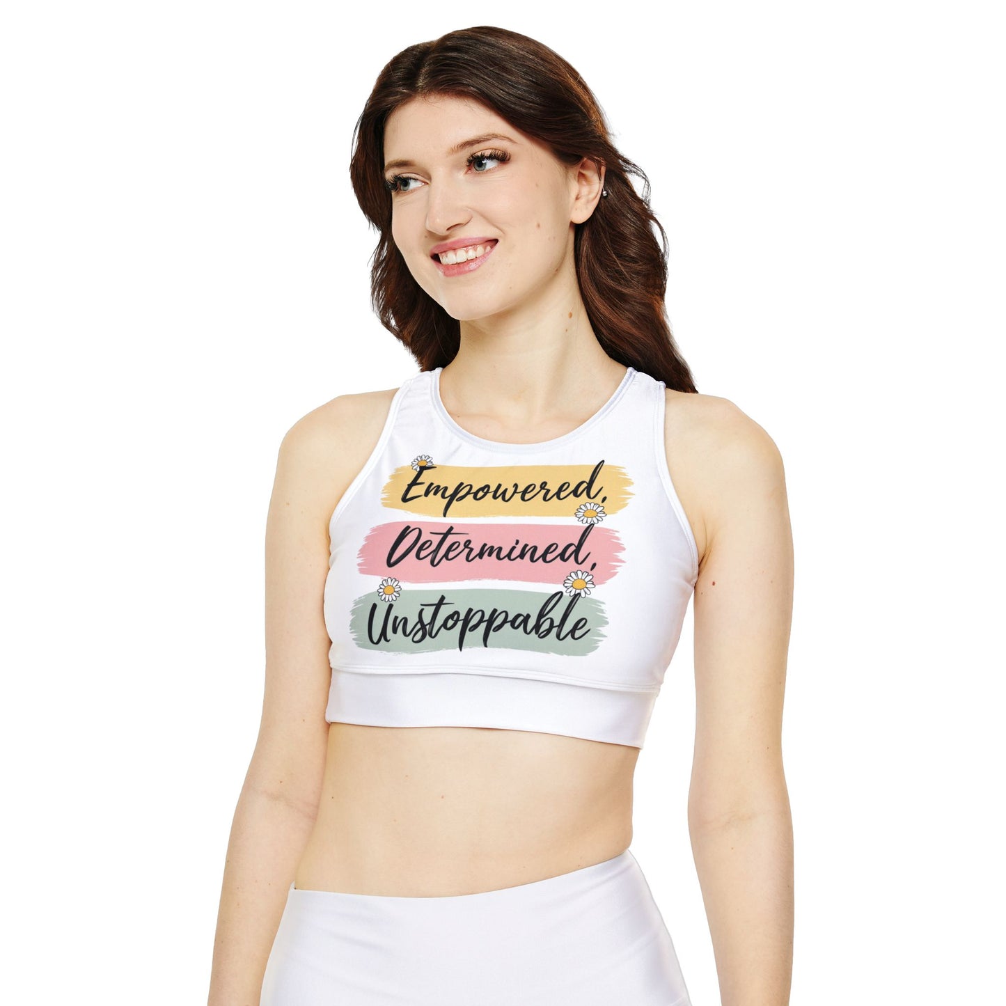 Empowered Fully Lined, Padded Sports Bra (AOP)