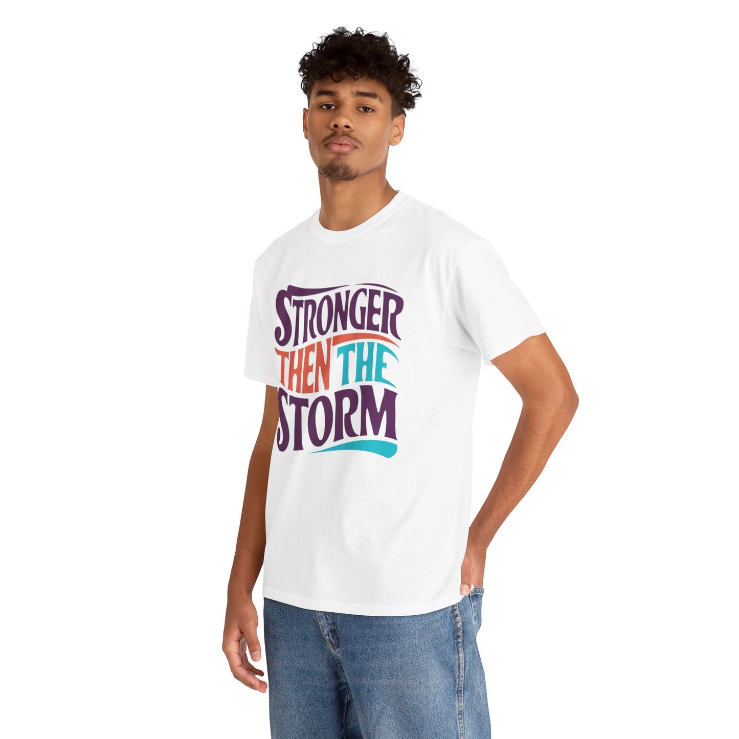 Stronger Then  Printed T Shirt with Hearts