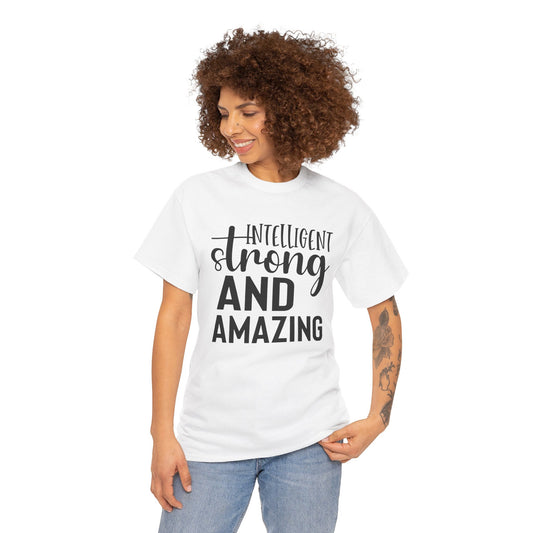 Intelligent Strong Printed T Shirt with Hearts