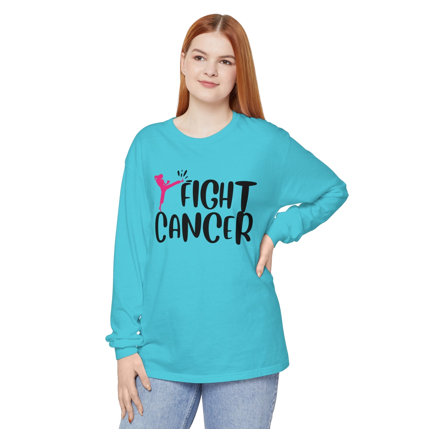 Fight Cancer Unisex Garment-dyed Long Sleeve T-Shirt