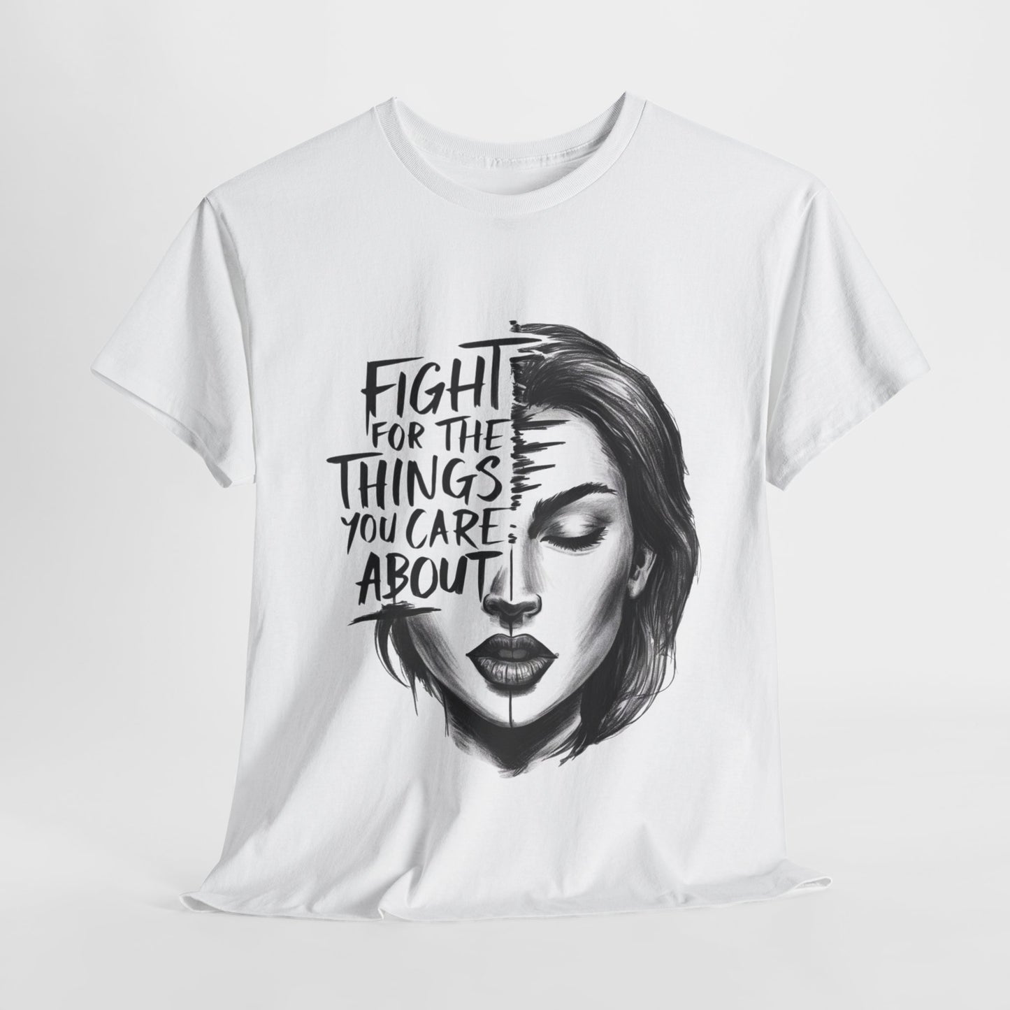 Fight Printed T Shirt with Hearts