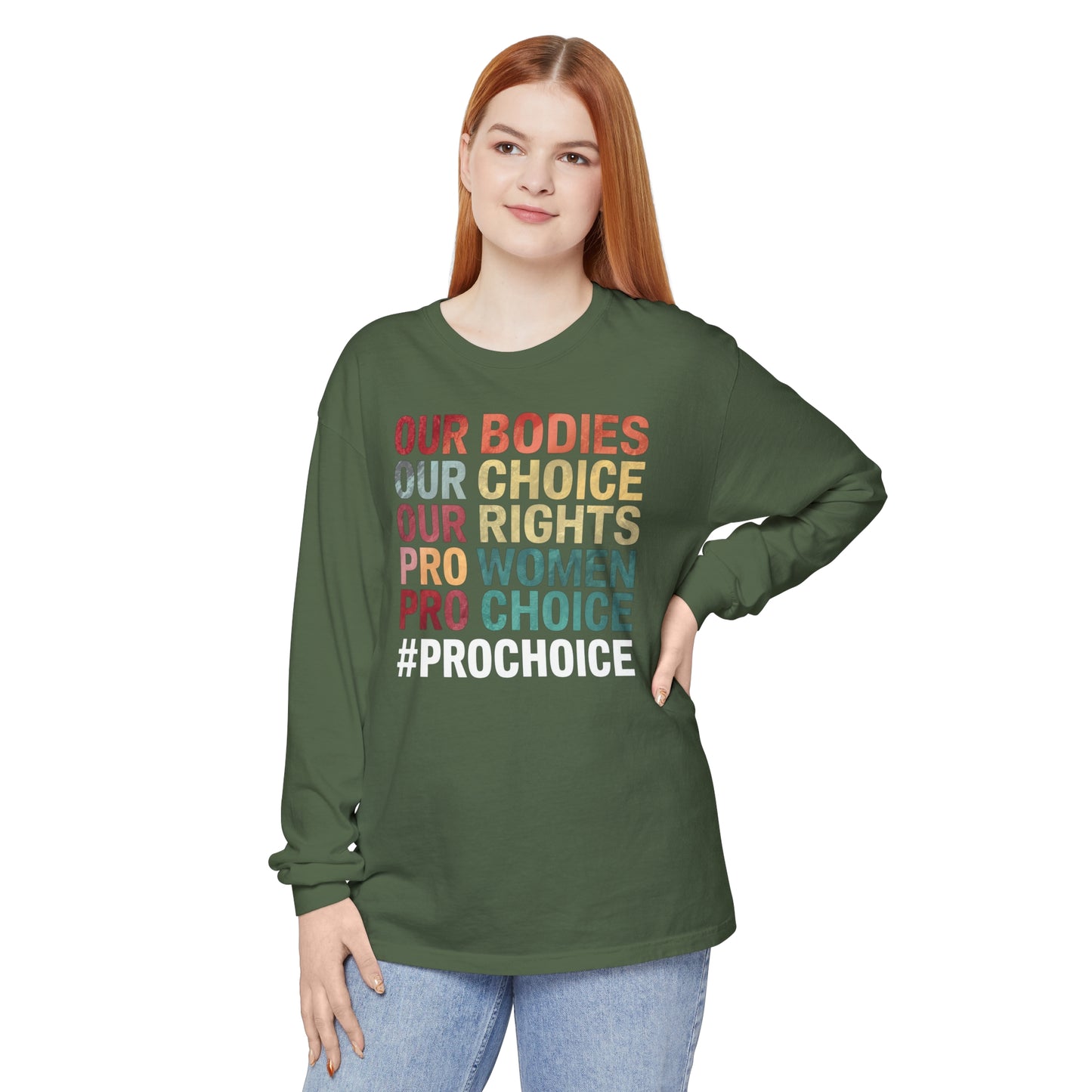 Our Bodies Women Garment-dyed Long Sleeve T-Shirt