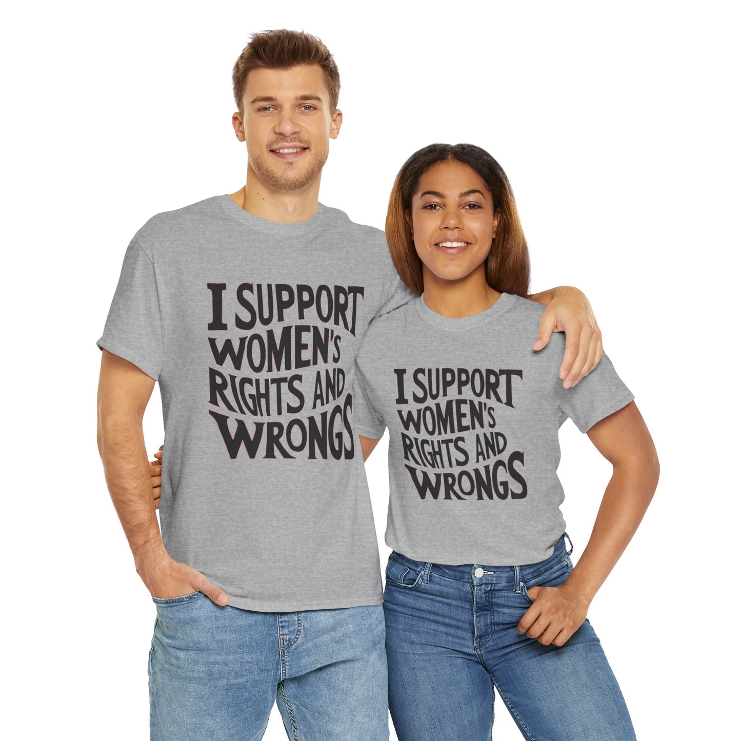 I Support Printed T Shirt with Hearts