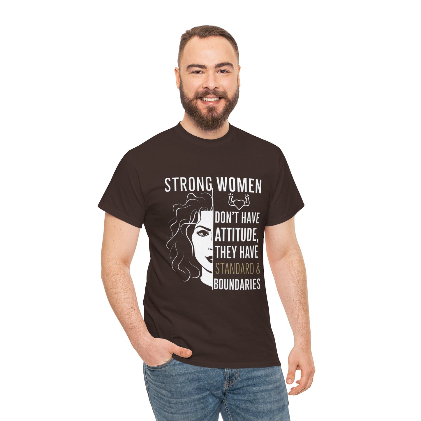 Strong Women Printed T Shirt with Hearts