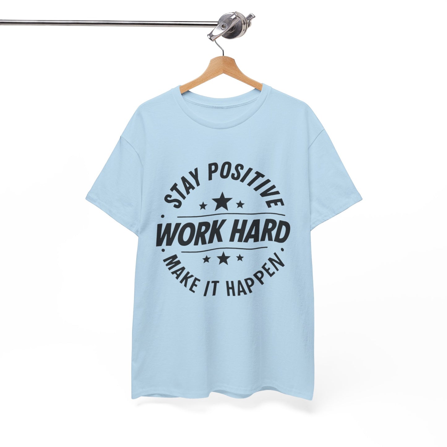 Stay Positive Printed T Shirt with Hearts