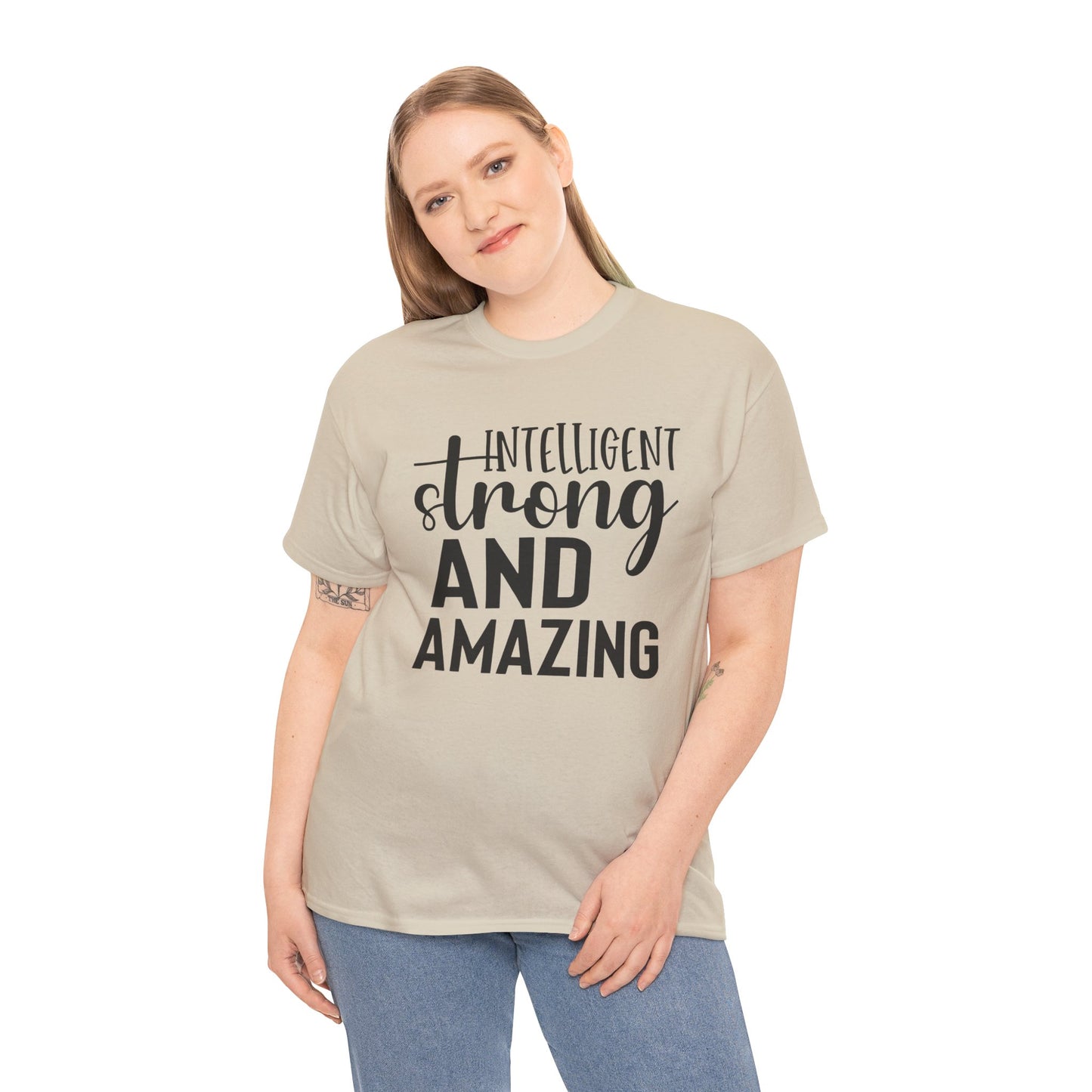 Intelligent Strong Printed T Shirt with Hearts