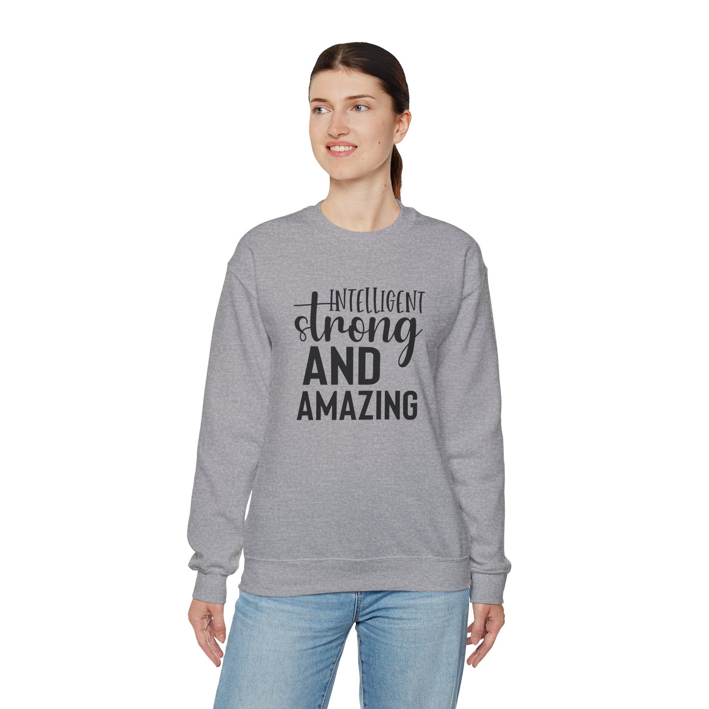 Intelligent Strong And Amazing Unisex Heavy Blend™ Crewneck Sweatshirt