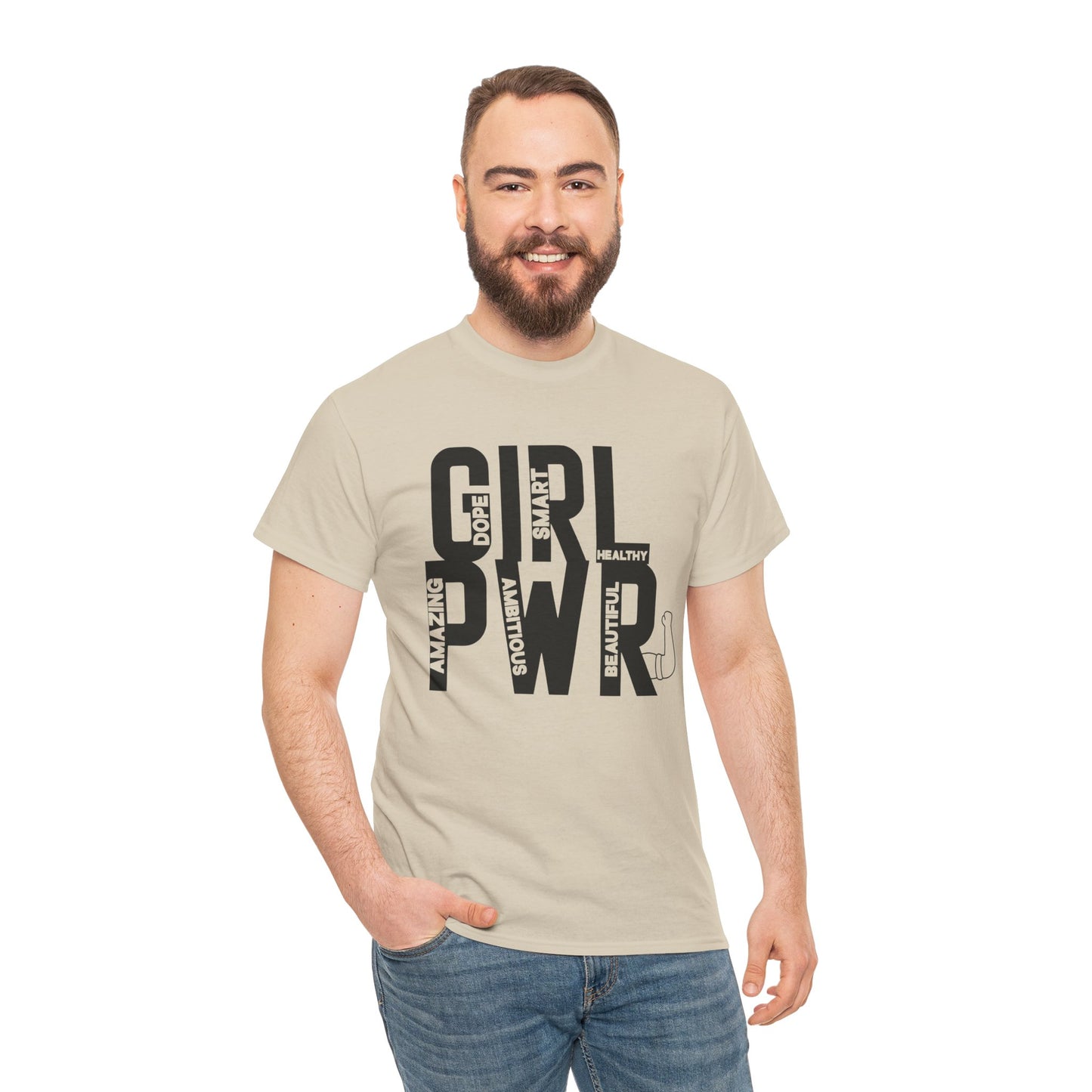 GIRL PWR Printed T Shirt with Hearts