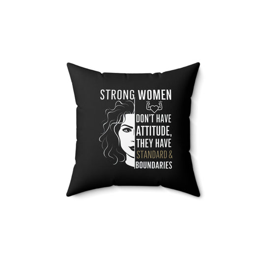 Strong Women Spun Polyester Square Pillow