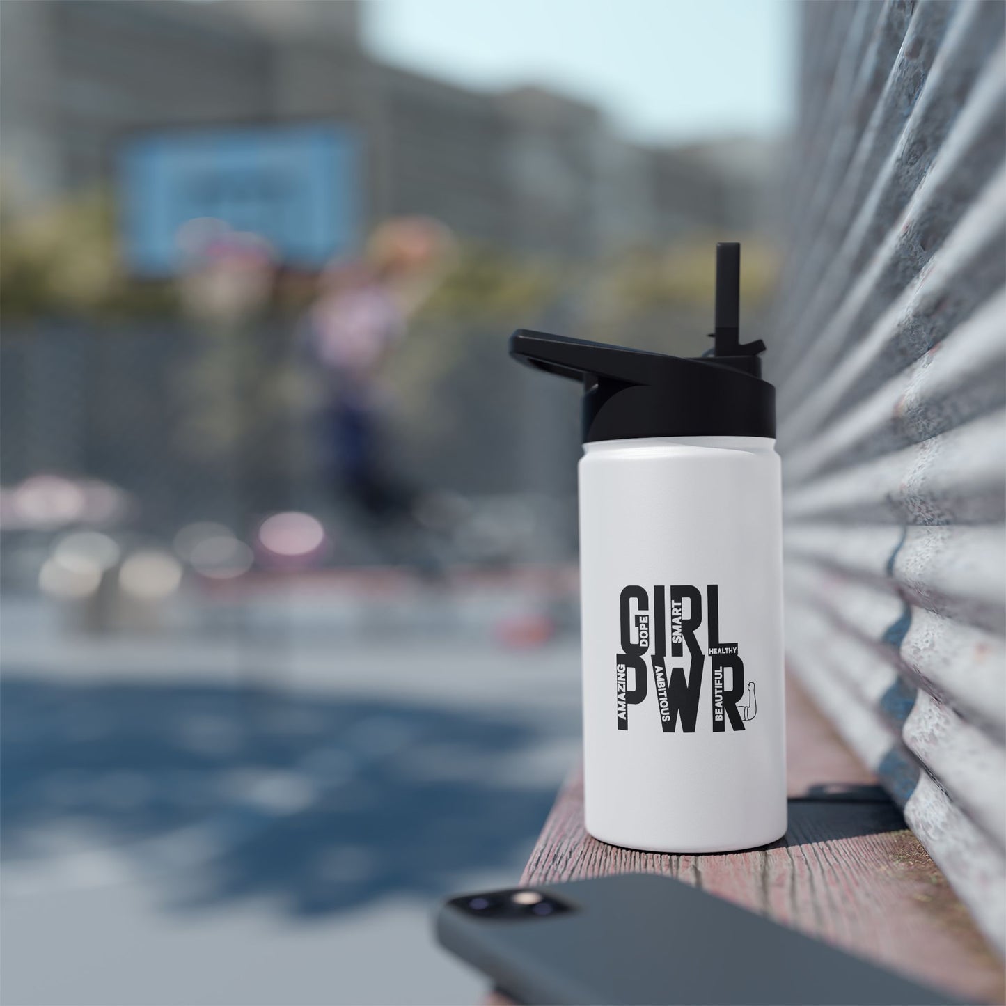 Girl Pwr  Stainless Steel Water Bottle, Standard Lid