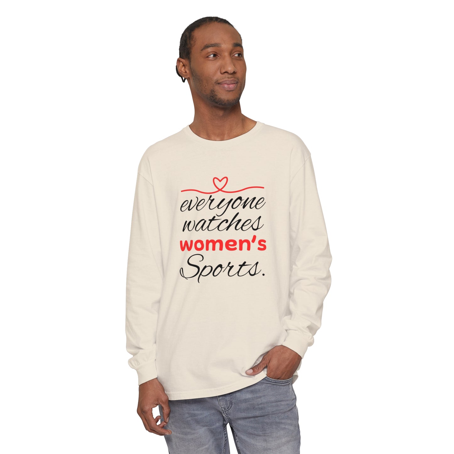 Evveryone watches Women Garment-dyed Long Sleeve T-Shirt