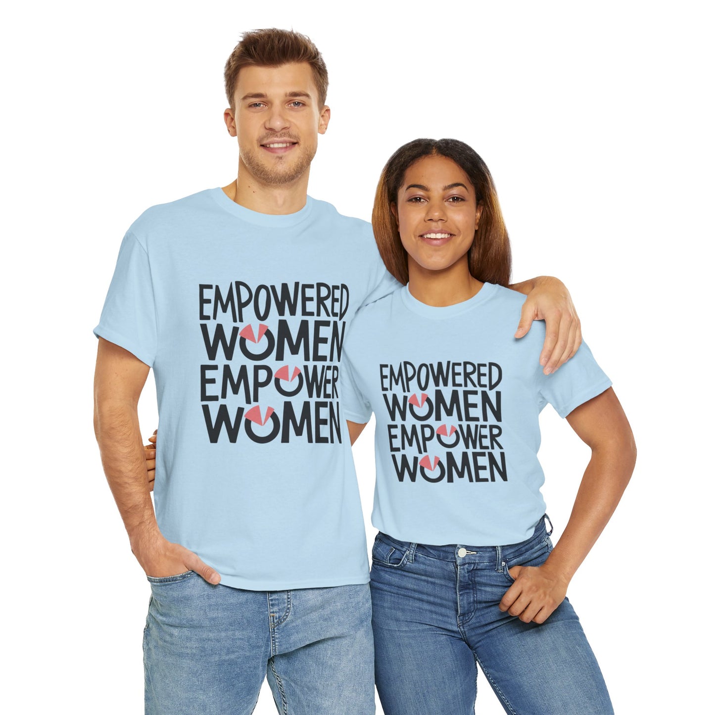 Empowered Printed T Shirt with Hearts