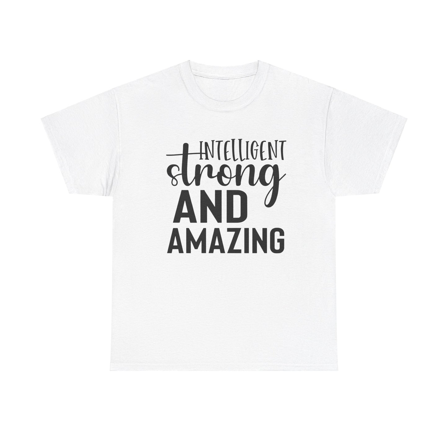 Intelligent Strong Printed T Shirt with Hearts