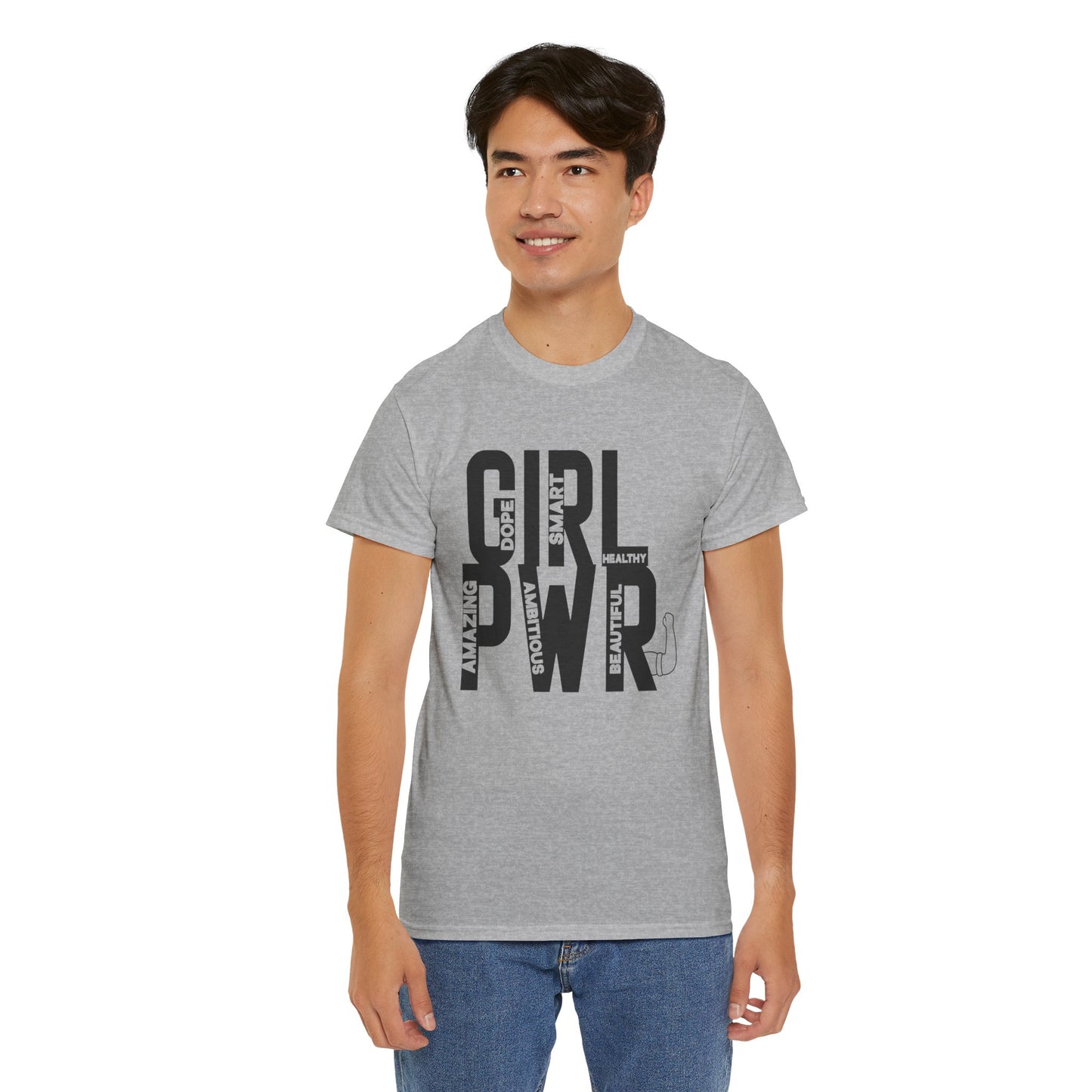 GIRL PWR Printed T Shirt with Hearts