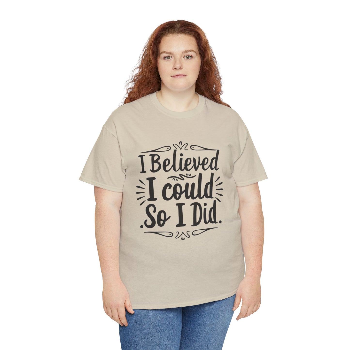 I Believed Printed T Shirt with Hearts