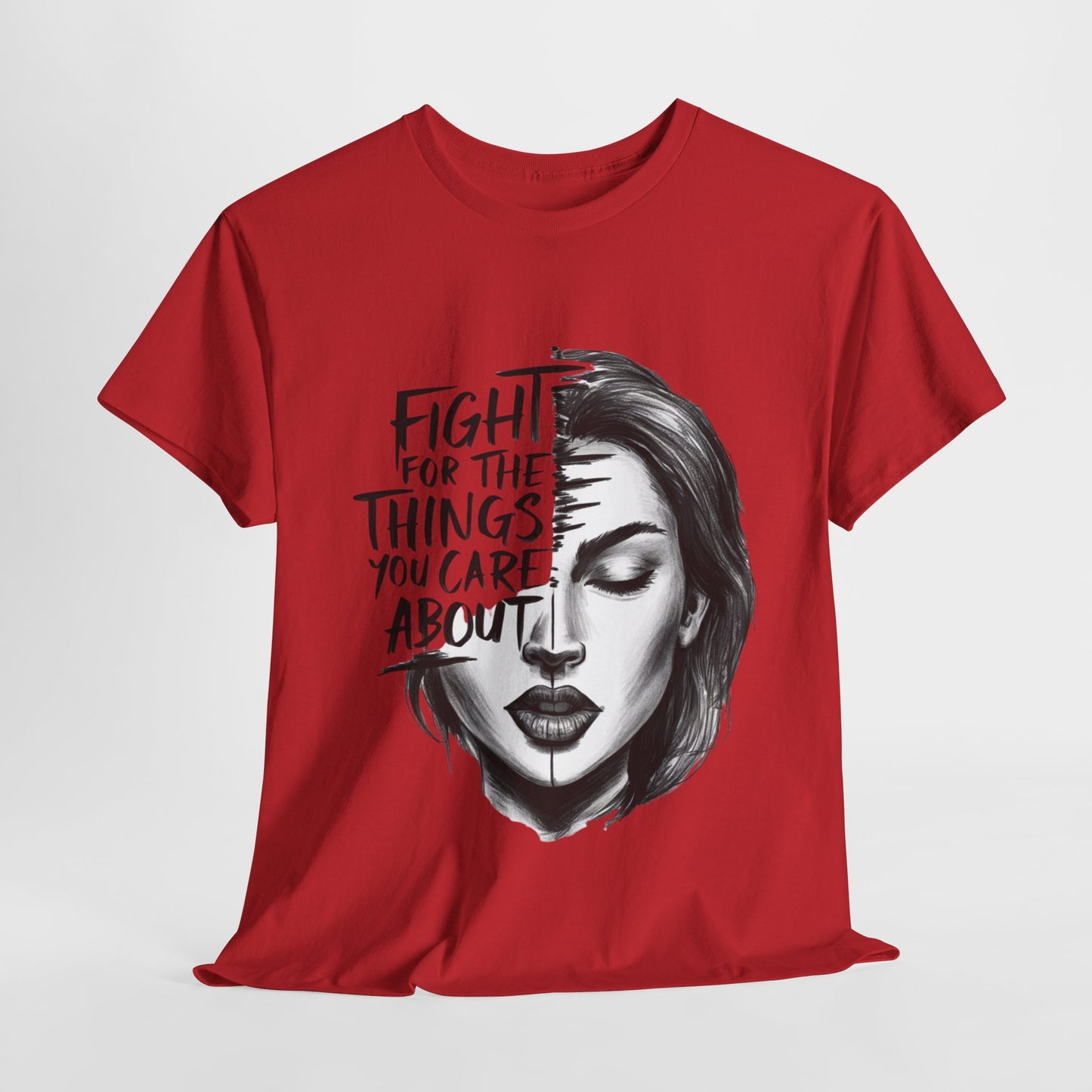 Fight Printed T Shirt with Hearts