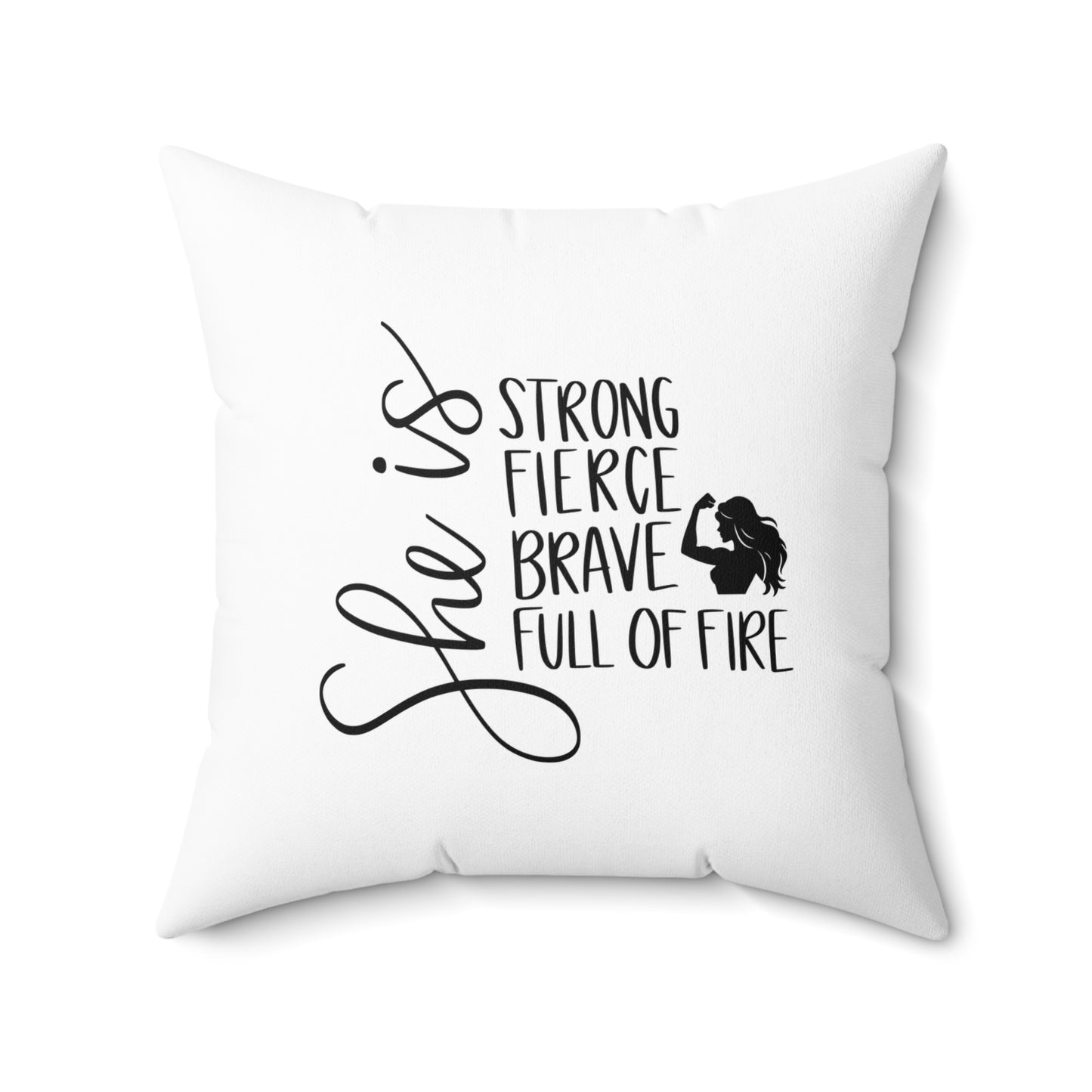 She Is Spun Polyester Square Pillow