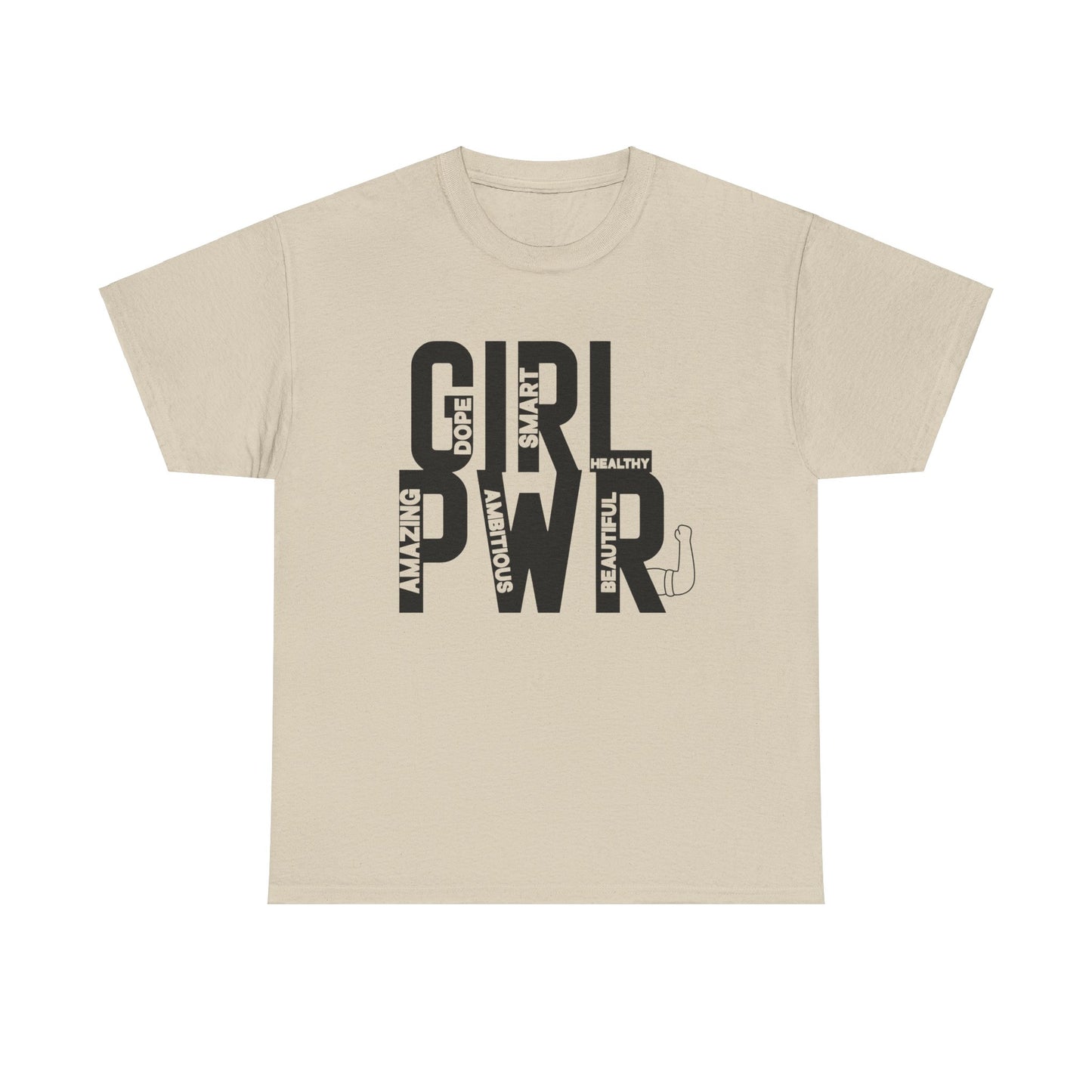GIRL PWR Printed T Shirt with Hearts