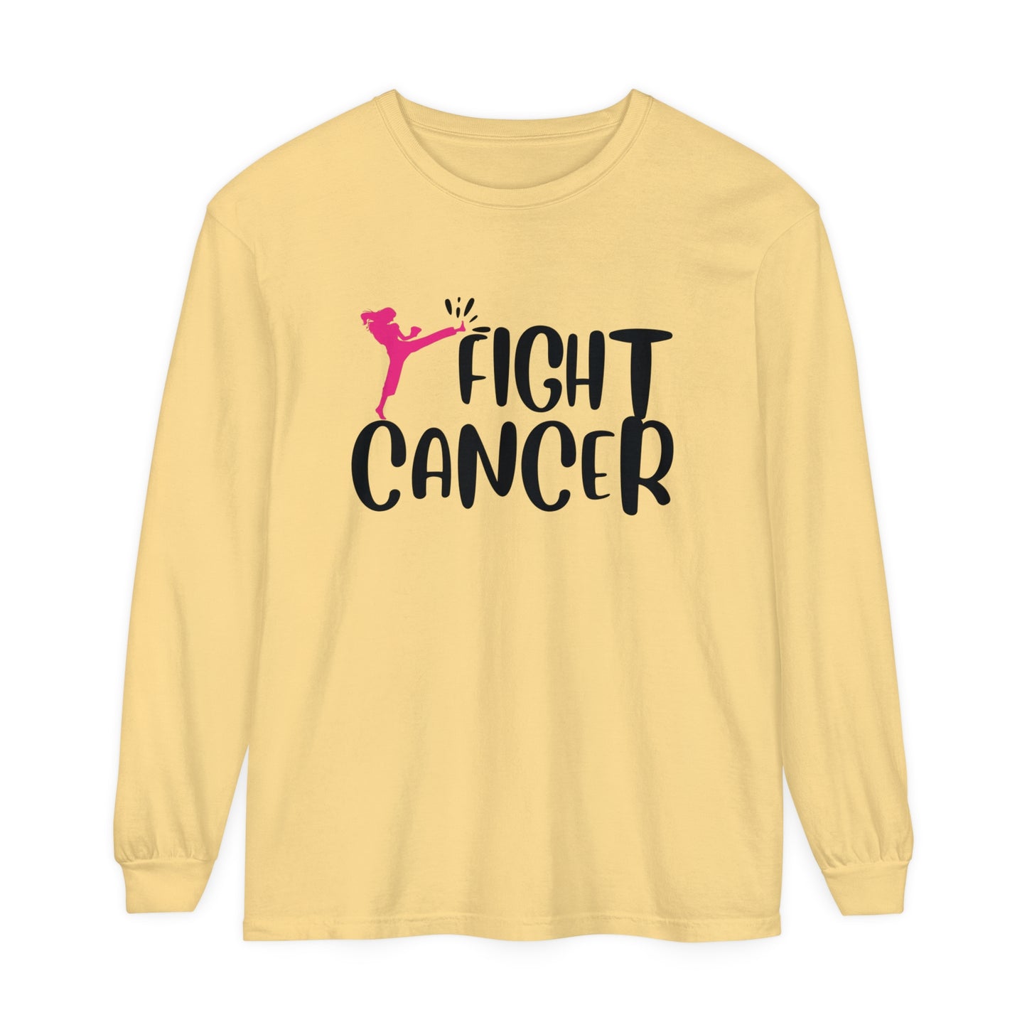 Fight Cancer Unisex Garment-dyed Long Sleeve T-Shirt