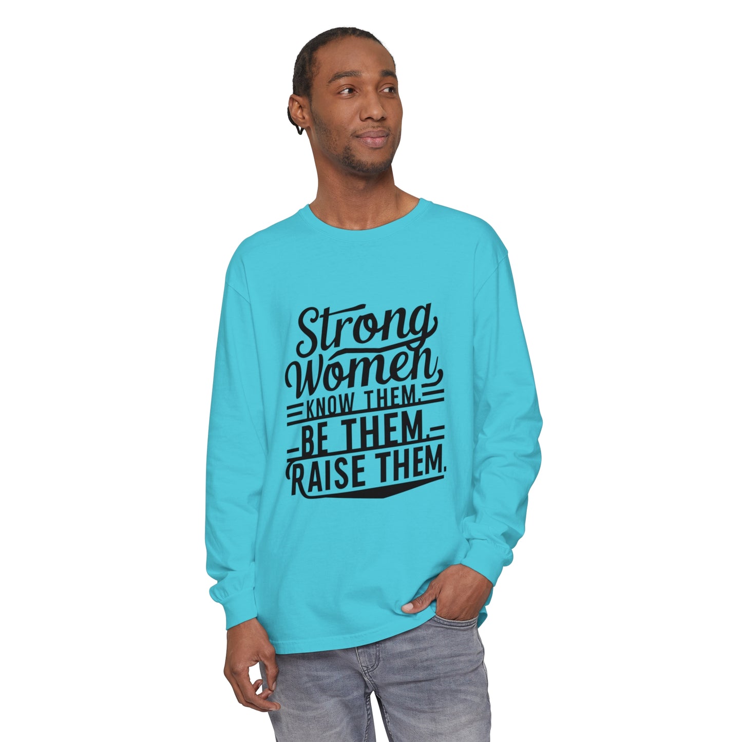 Strong Women Garment-dyed Long Sleeve T-Shirt