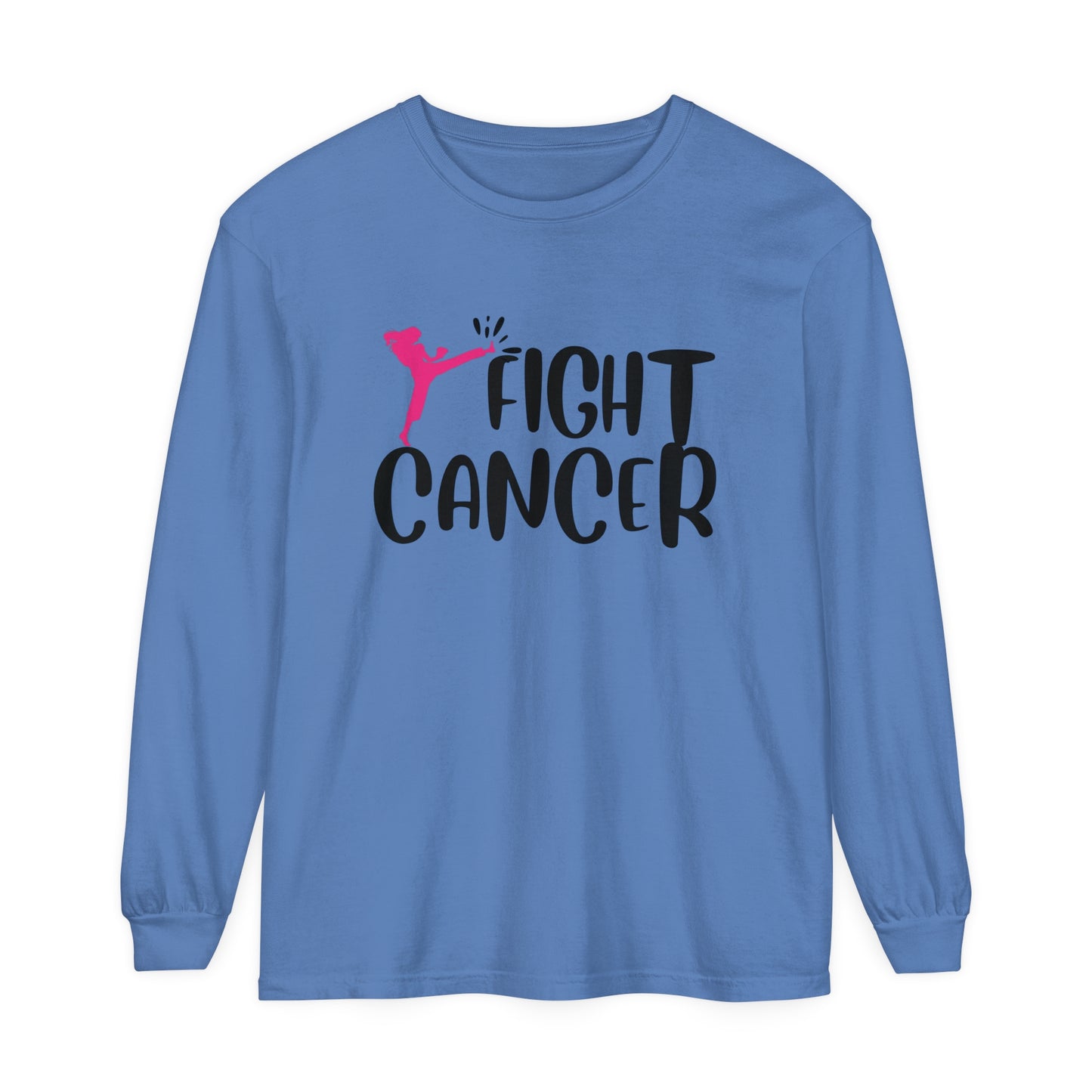 Fight Cancer Unisex Garment-dyed Long Sleeve T-Shirt