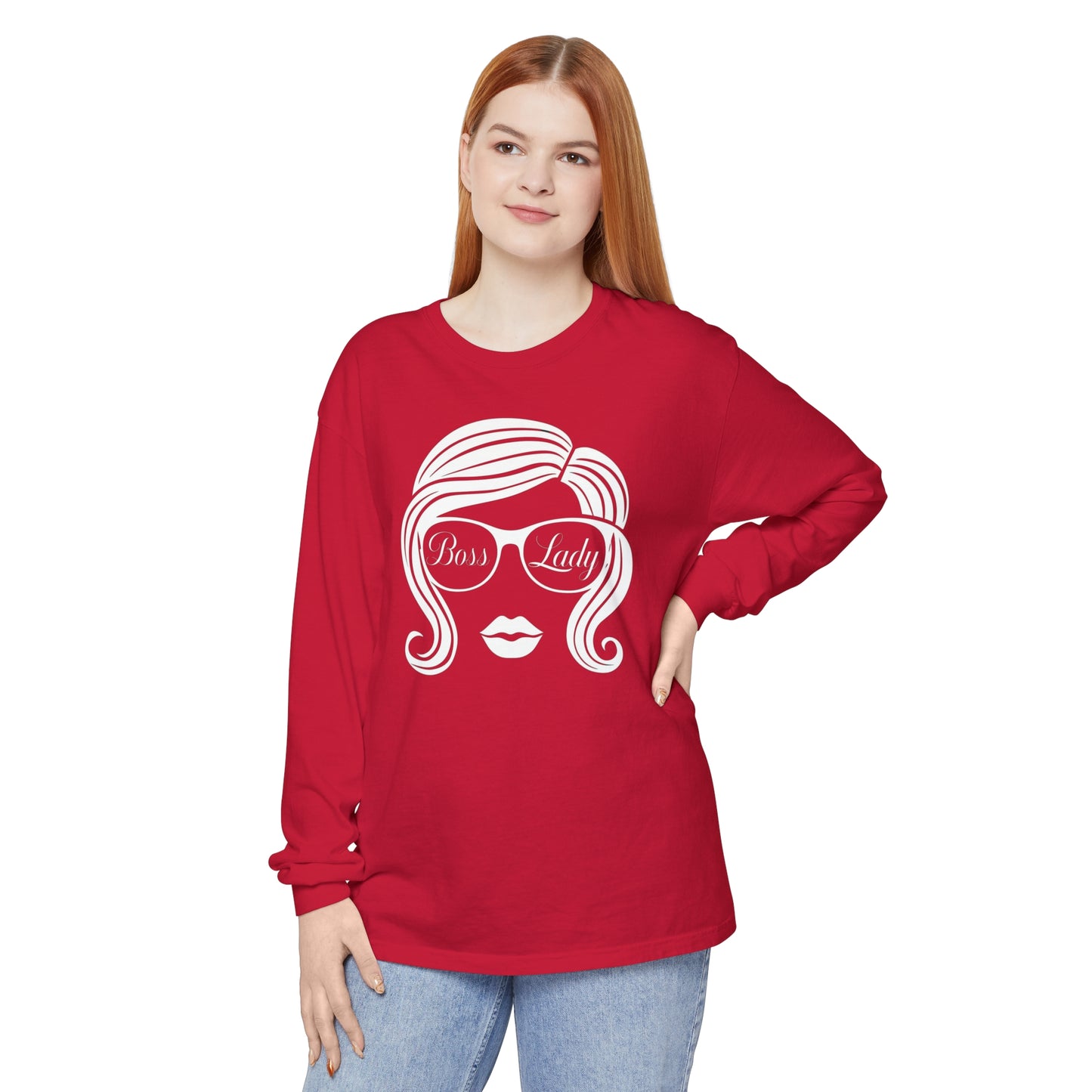 Boss Lady Women Garment-dyed Long Sleeve T-Shirt