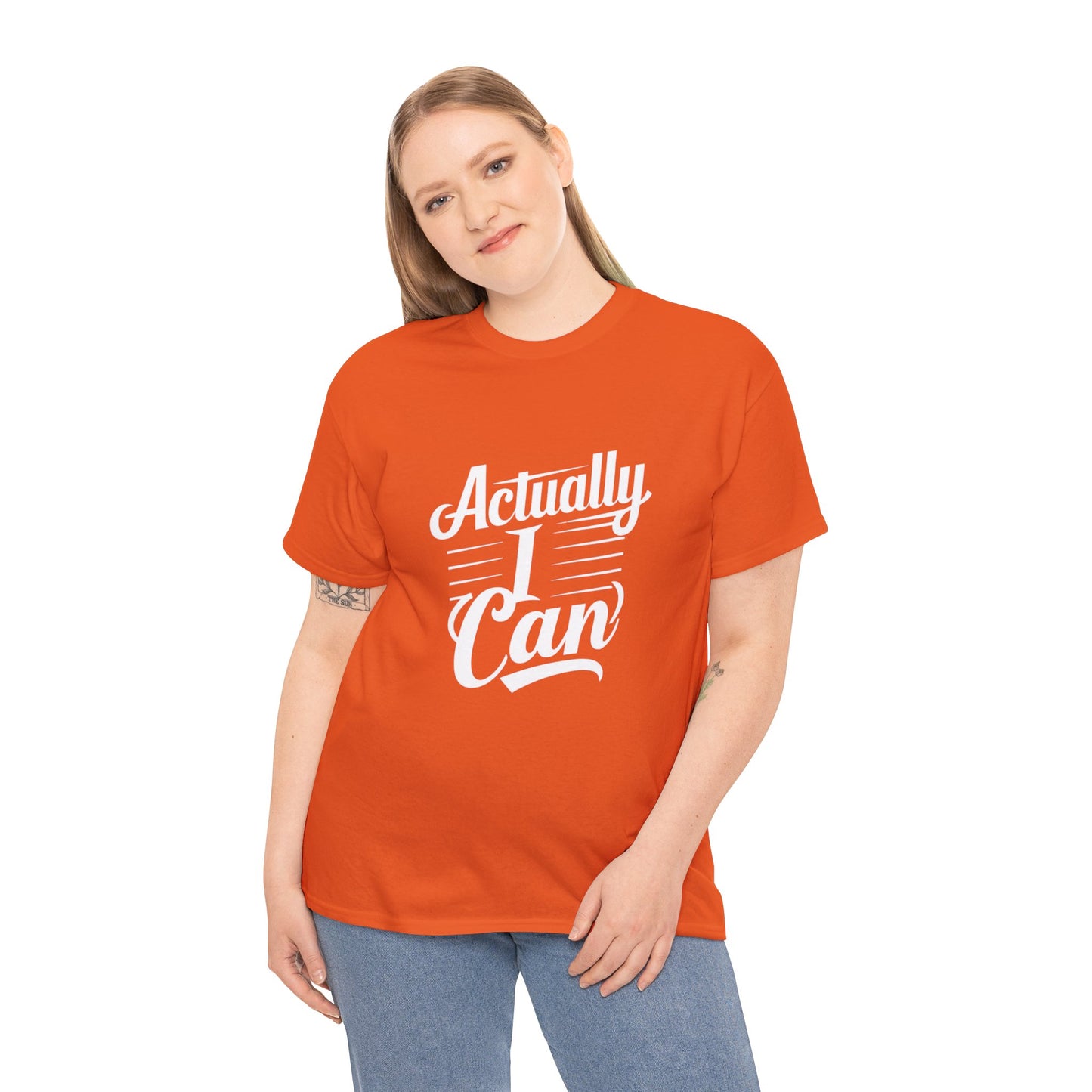 Actually I Can Women Heavy Cotton Tee