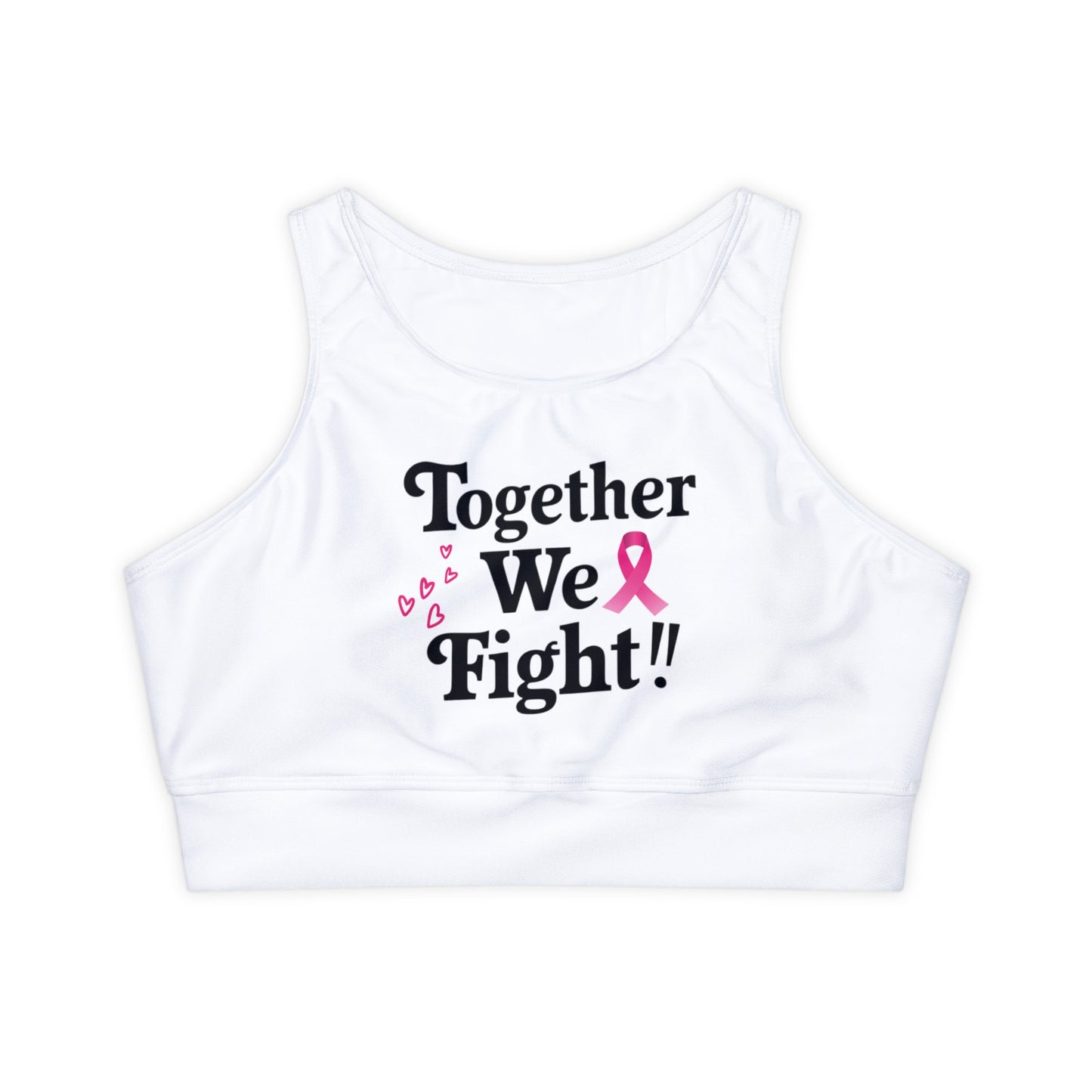 Together We Fight Fully Lined, Padded Sports Bra (AOP)
