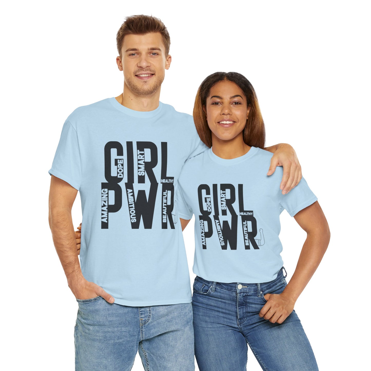 GIRL PWR Printed T Shirt with Hearts