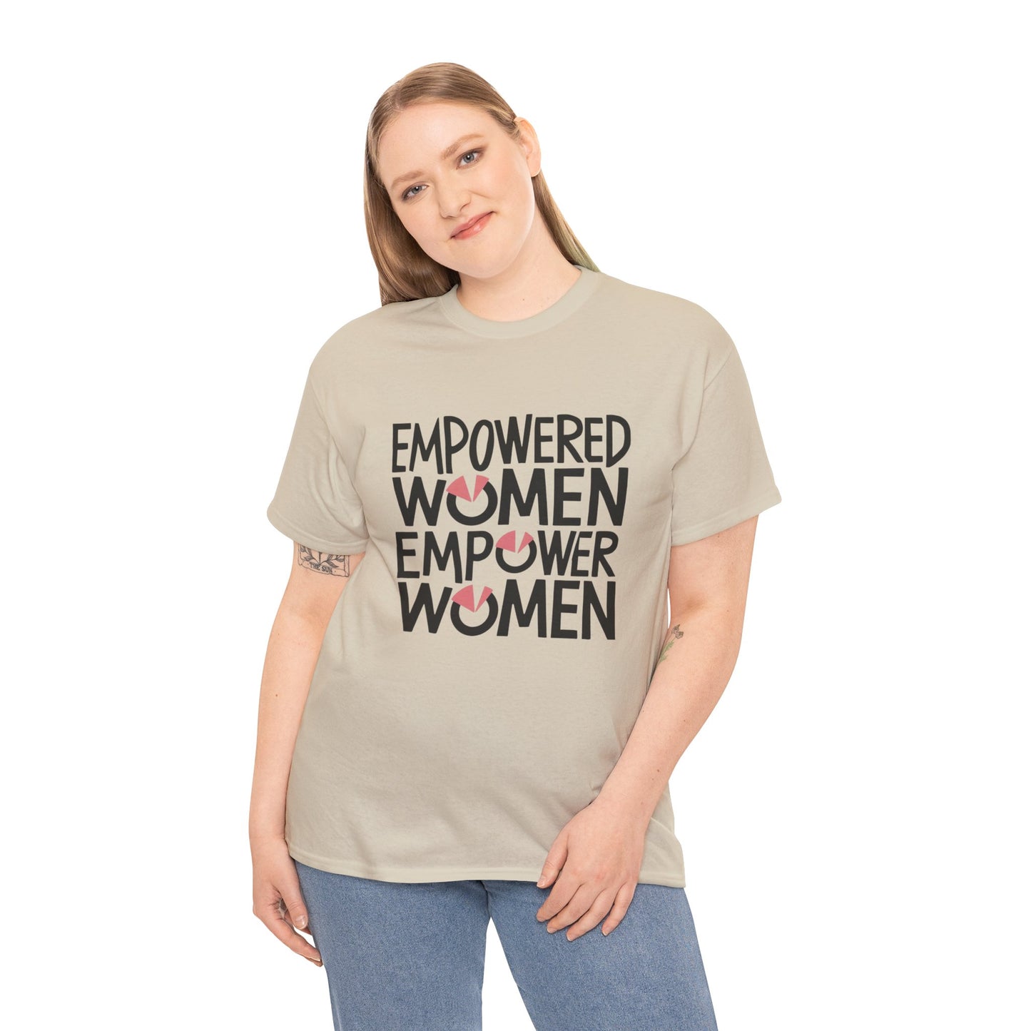 Empowered Printed T Shirt with Hearts