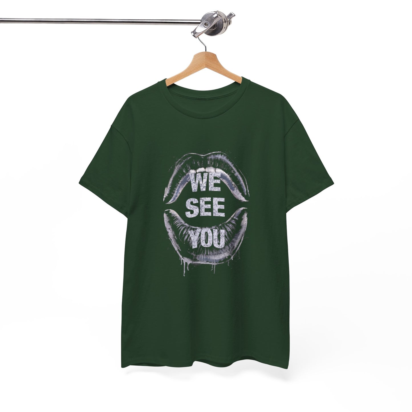 WE See You Printed T Shirt with Hearts