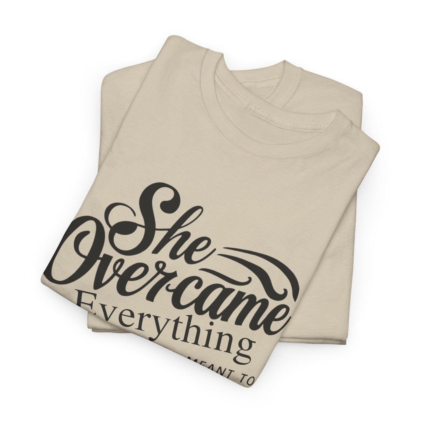 She Overcame Printed T Shirt with Hearts