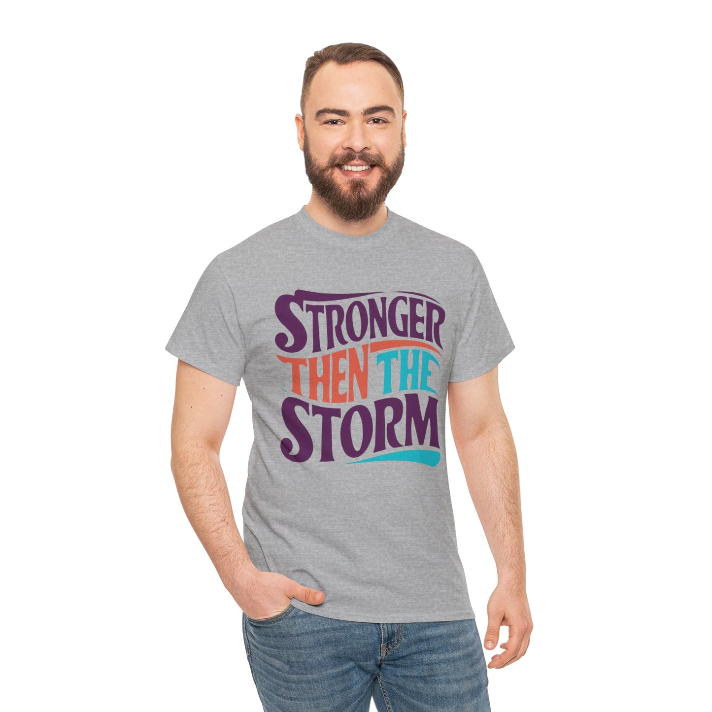 Stronger Then  Printed T Shirt with Hearts
